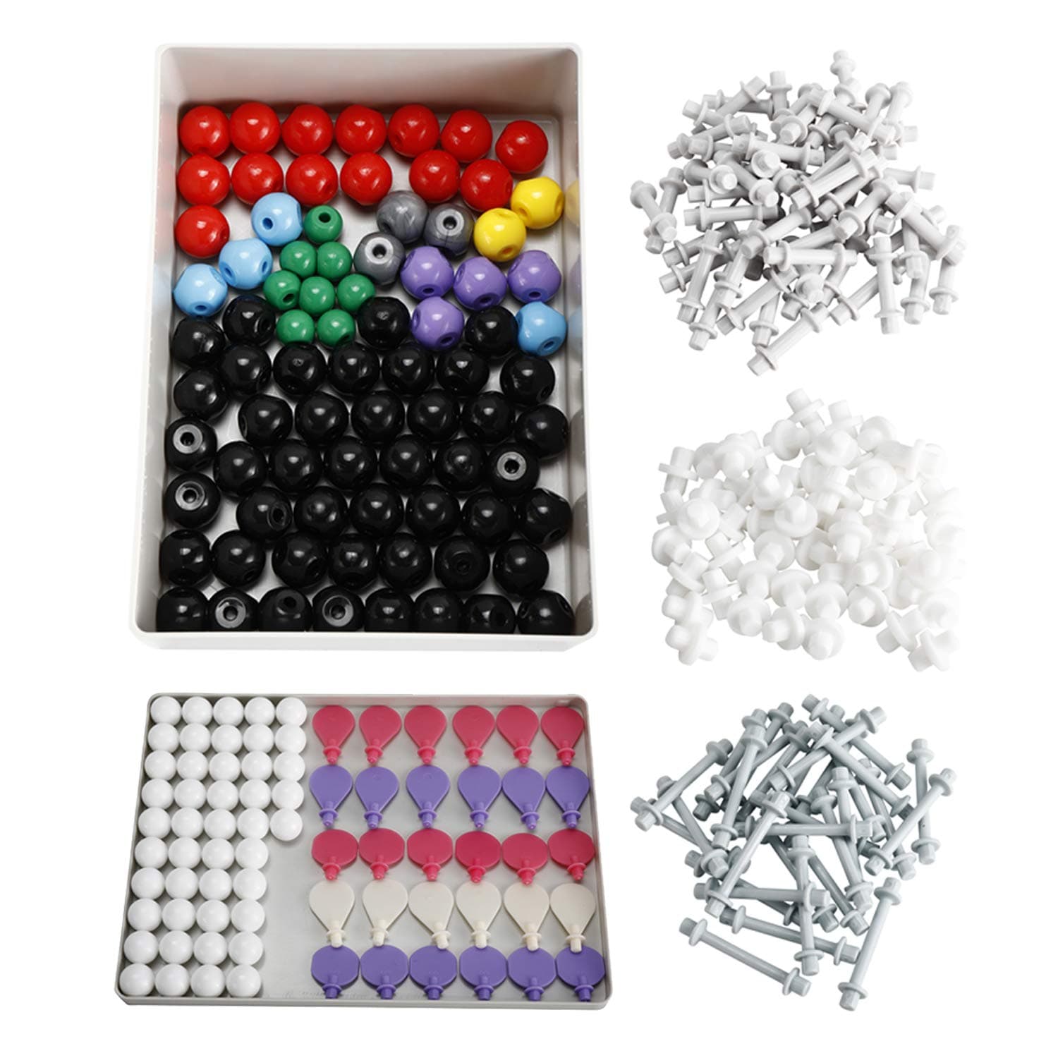 NiceDD 307Pcs Labs Molecular Model Kit Chemistry Molecular Model Kit Study Aid Molecular Model Set with User Guide (126 Atoms & 30 Orbitals & 150 Links & Short Link Remover Tool)