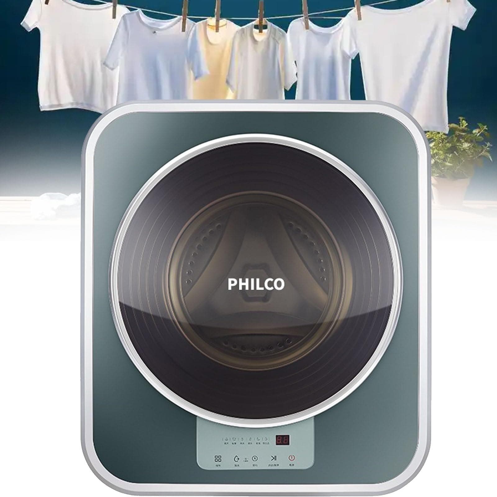 Wall Mounted Mini 3kg Fully Automatic Front Drum Washer Dryer Combo, High-Speed Spin, LED Touch Panel, Multiple Washing Modes, Intelligent Anti-Fall