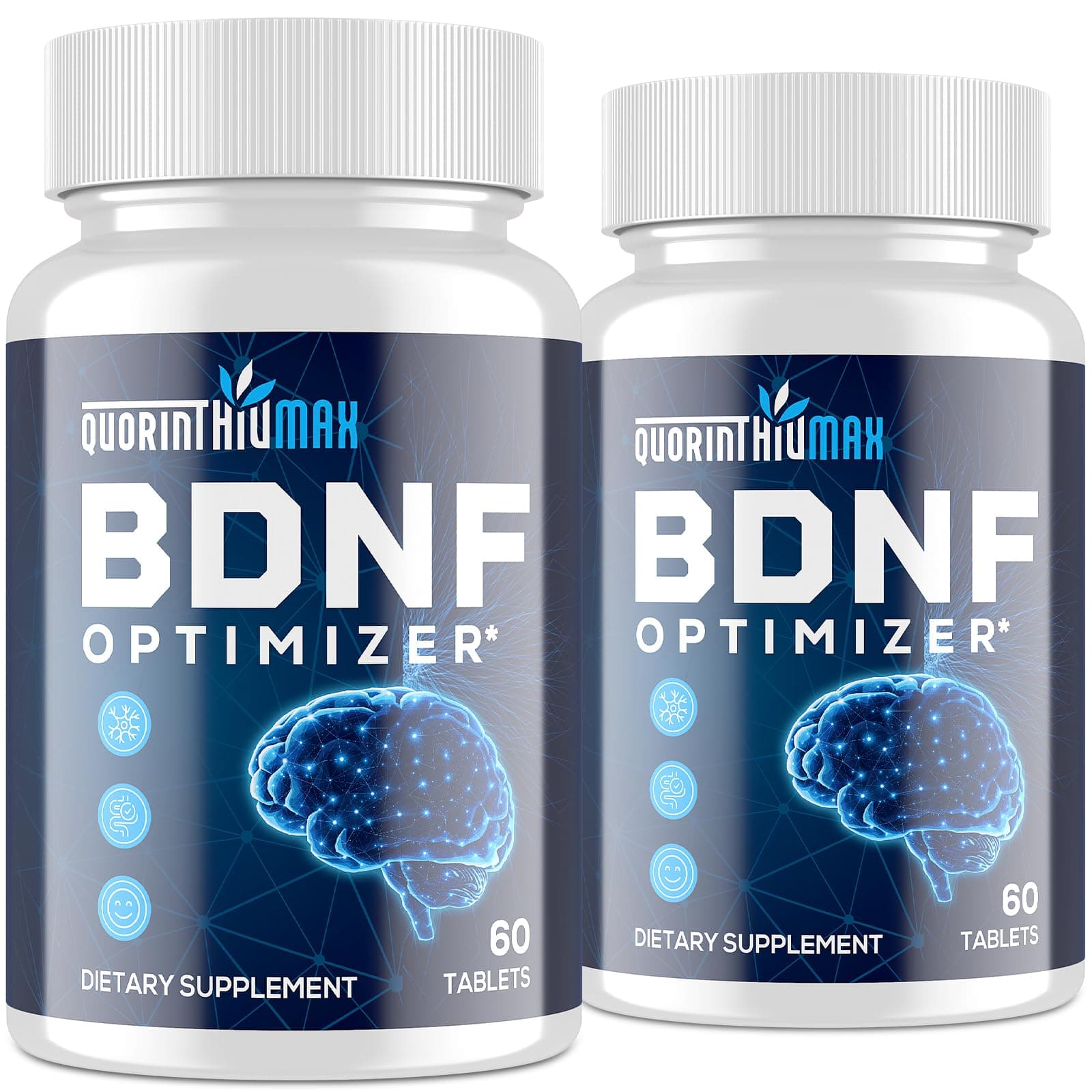 Nootropic Brain Supplement for Memory and Focus – BDNF Optimizer – Cognitive, Mental Clarity & Mood – High Absorption – Organic Lion's Mane, L-Theanine, Ginkgo Biloba & Alpha GPC–60 Tablets (2 Bottle)