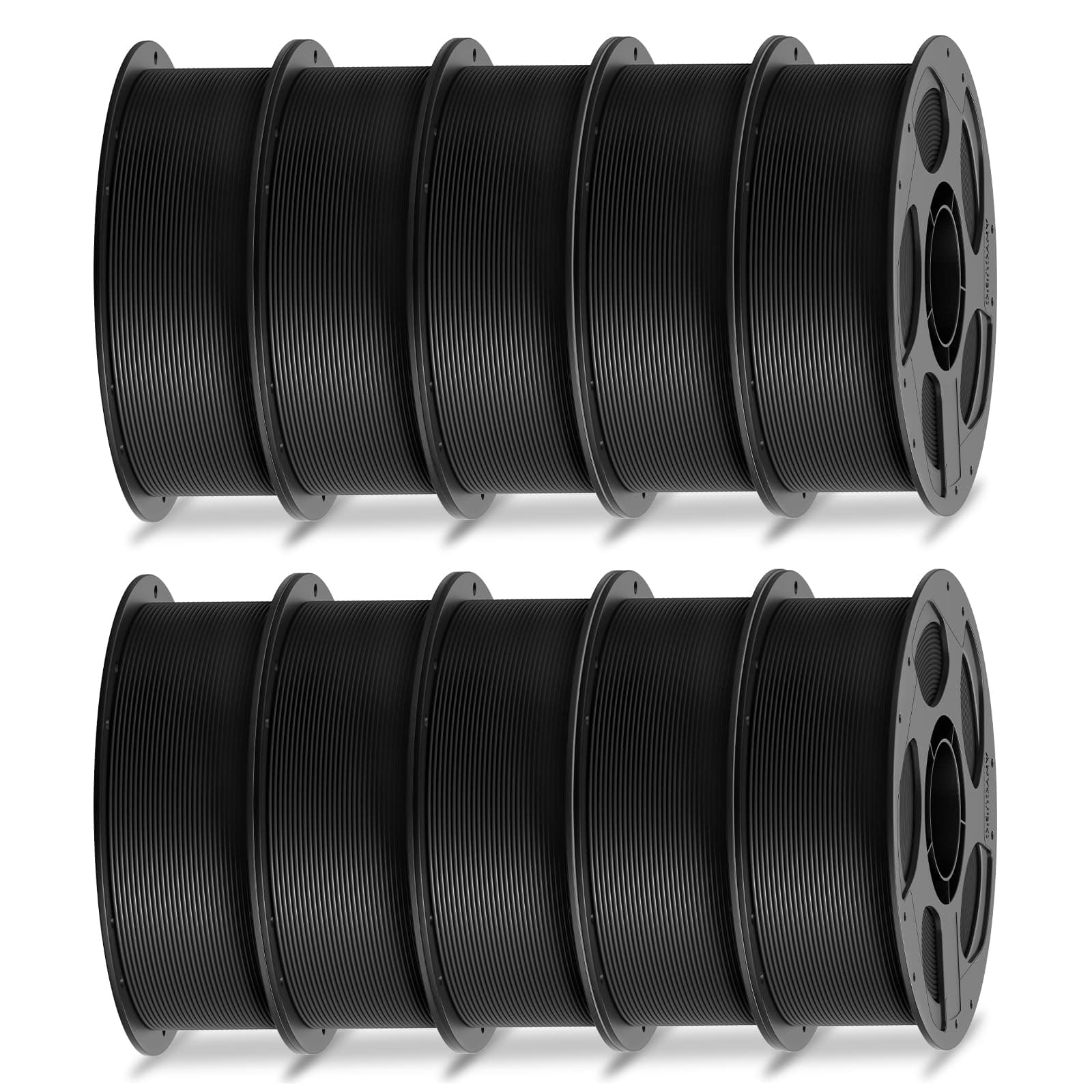 ANYCUBIC PLA Filament 1.75mm Bundle, 3D Printer Filament 1.75mm Dimensional Accuracy +/- 0.02mm, 1KG Reusable Spool (2.2 lbs), 10KG Black