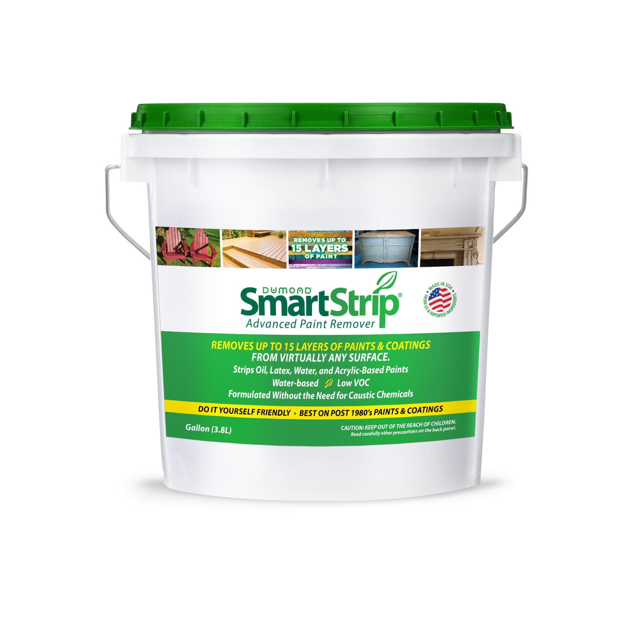 Smart Strip Advanced Paint Remover - for Removal of Acrylic, Latex, Oil, & Water-Based Coatings - Non-Caustic Formula - Indoor/Outdoor - Contractor & DIY Friendly - 1 Gallon