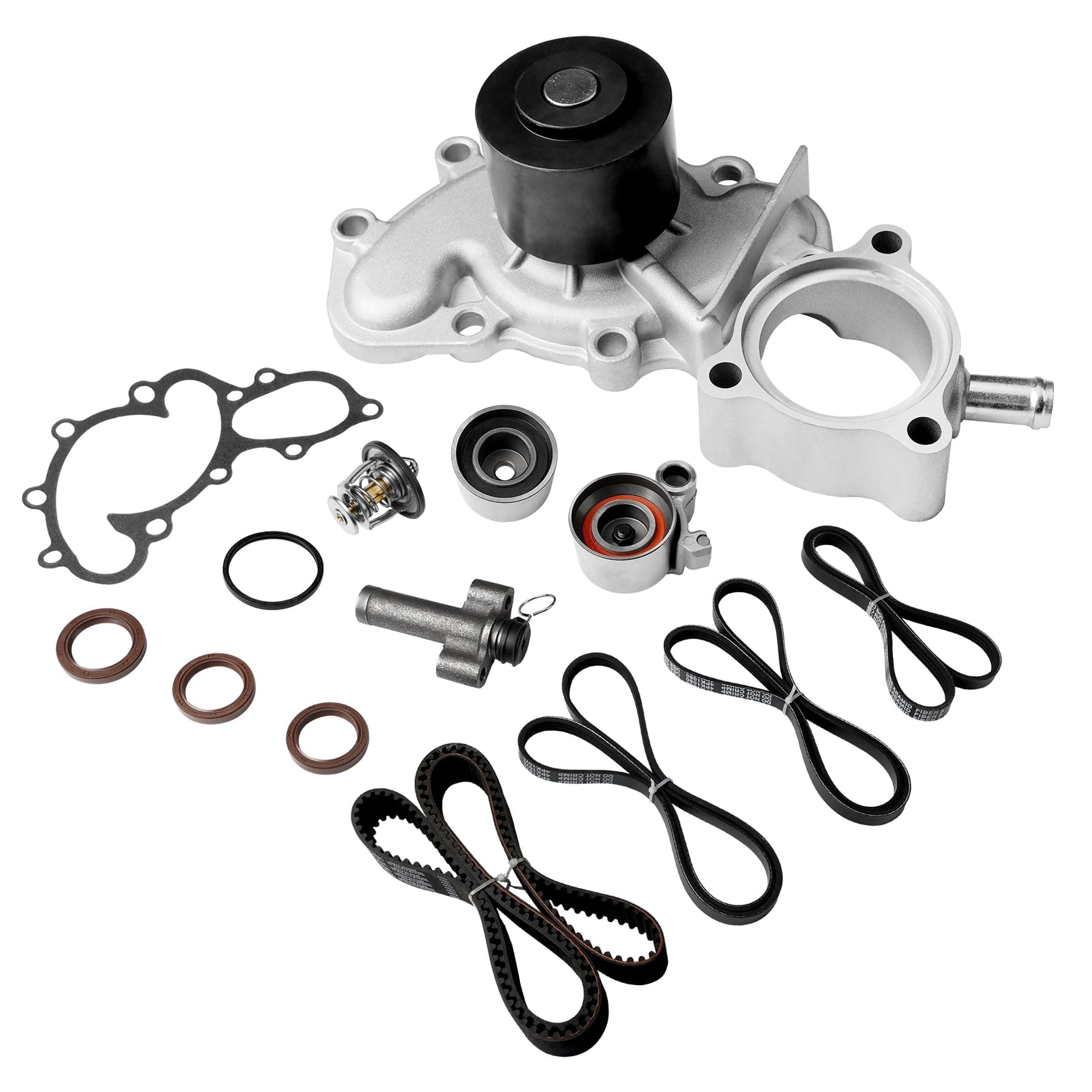 Engine Timing Belt Kit with Water Pump | Compatible With 1995-2004 Toyota 4Runner, T100, Tacoma, Tundra 3.4L V6 DOHC 24V 5VZFE | Replaces# TKT-025, TKT025, TBK271