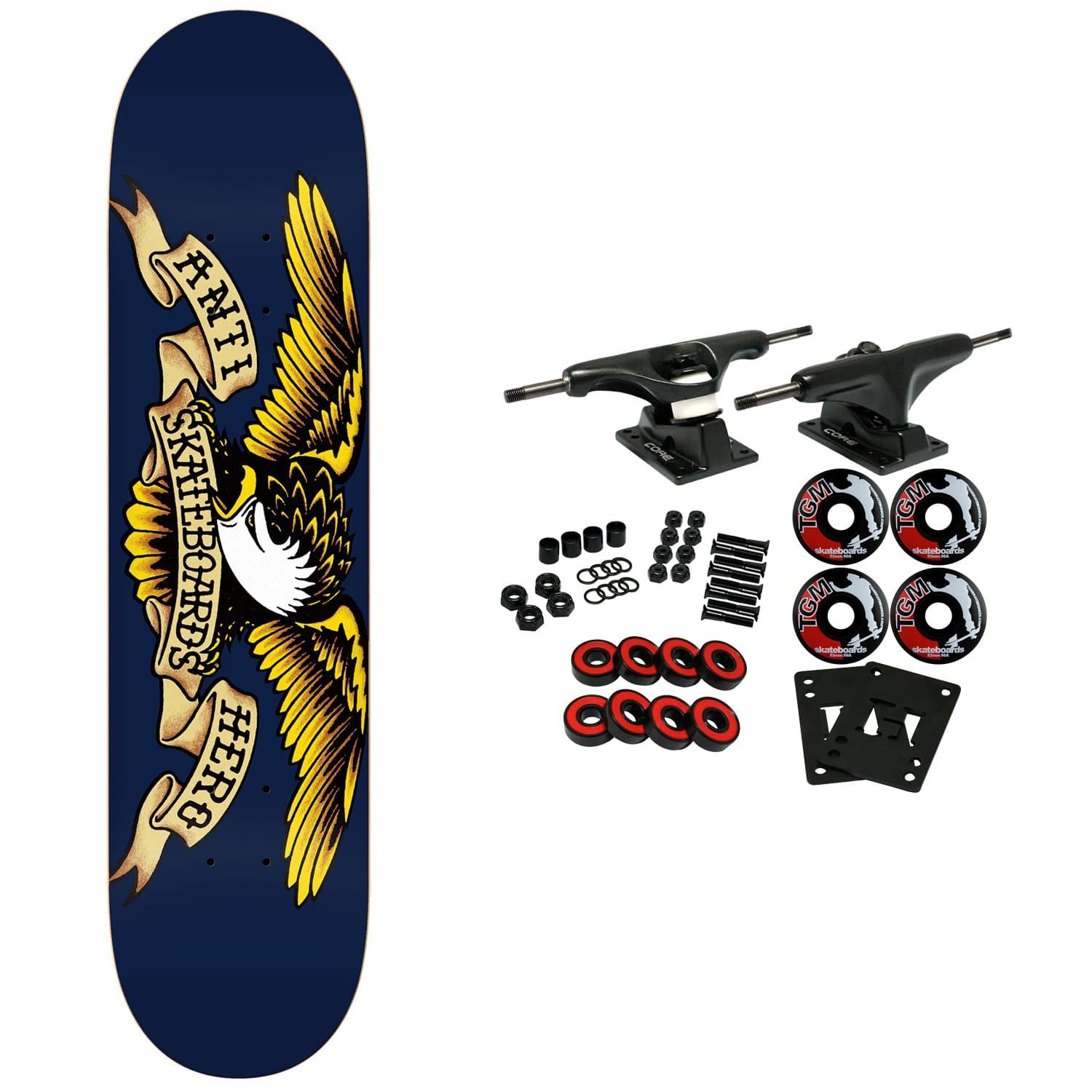 Anti Hero Skateboard Complete Classic Eagle Blue 8.5"