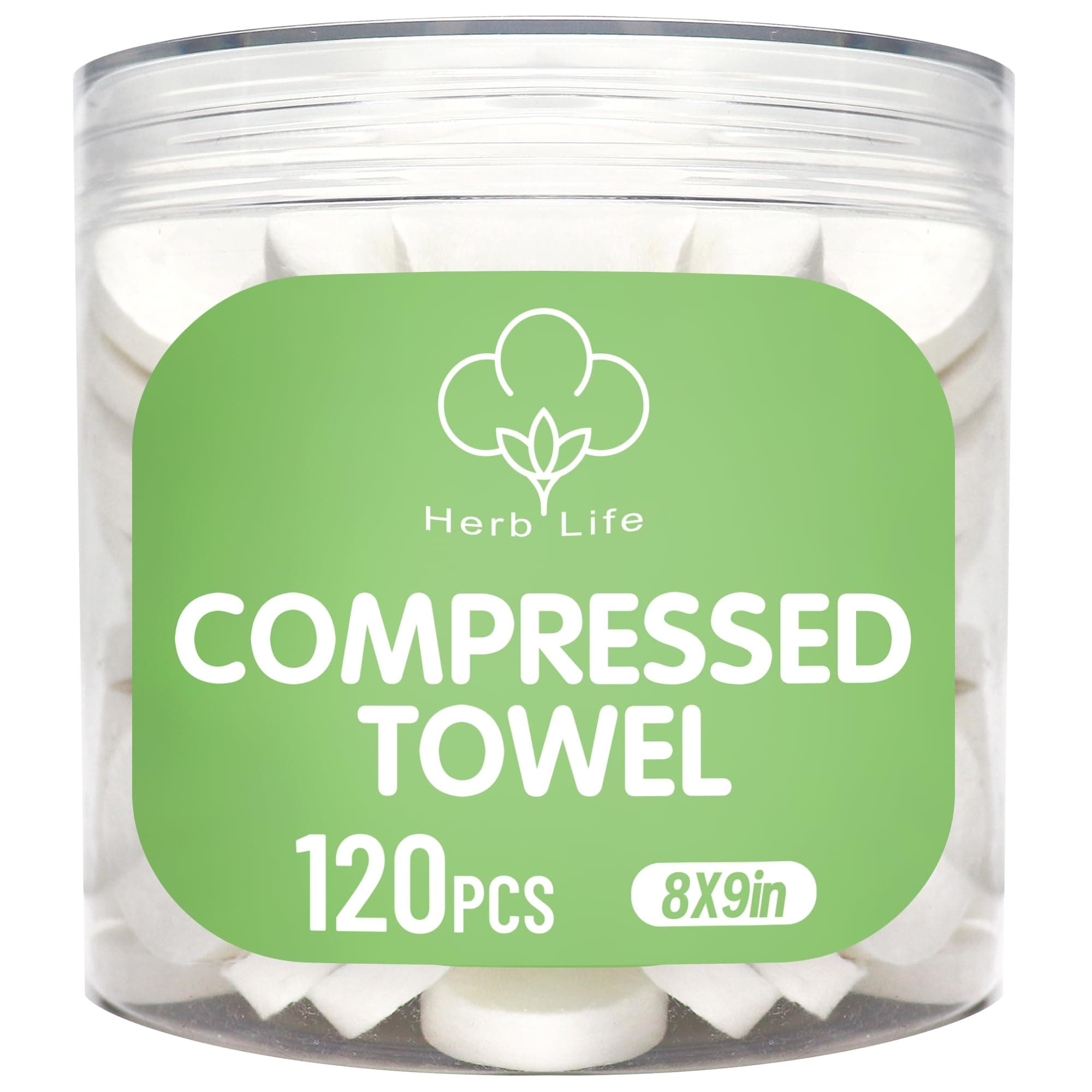 120 Pcs Mini Compressed Towels, Disposable Face Compressed Towel, Compressed Cotton Hand Wipe, Camping Towel, Portable Compressed Coin Tissue for Travel/Home/Outdoor Activities