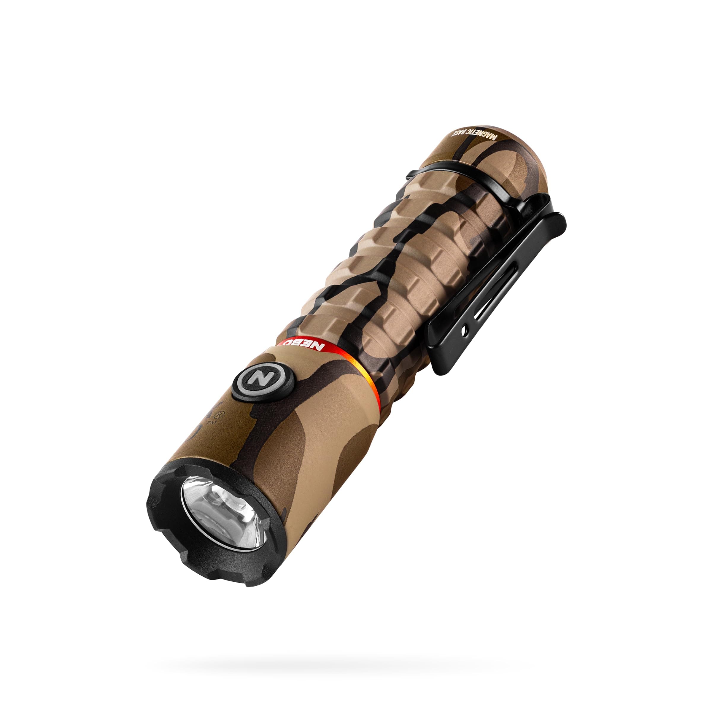 Torchy 2K Rechargeable Pocket Flashlight | 2000 Lumens, 5 Light Modes, Magnetic Base & Steel Clip, Water Resistant, LED Mini Flashlight for EDC & Camping, Includes Charging Cable - Mossy Oak Camo