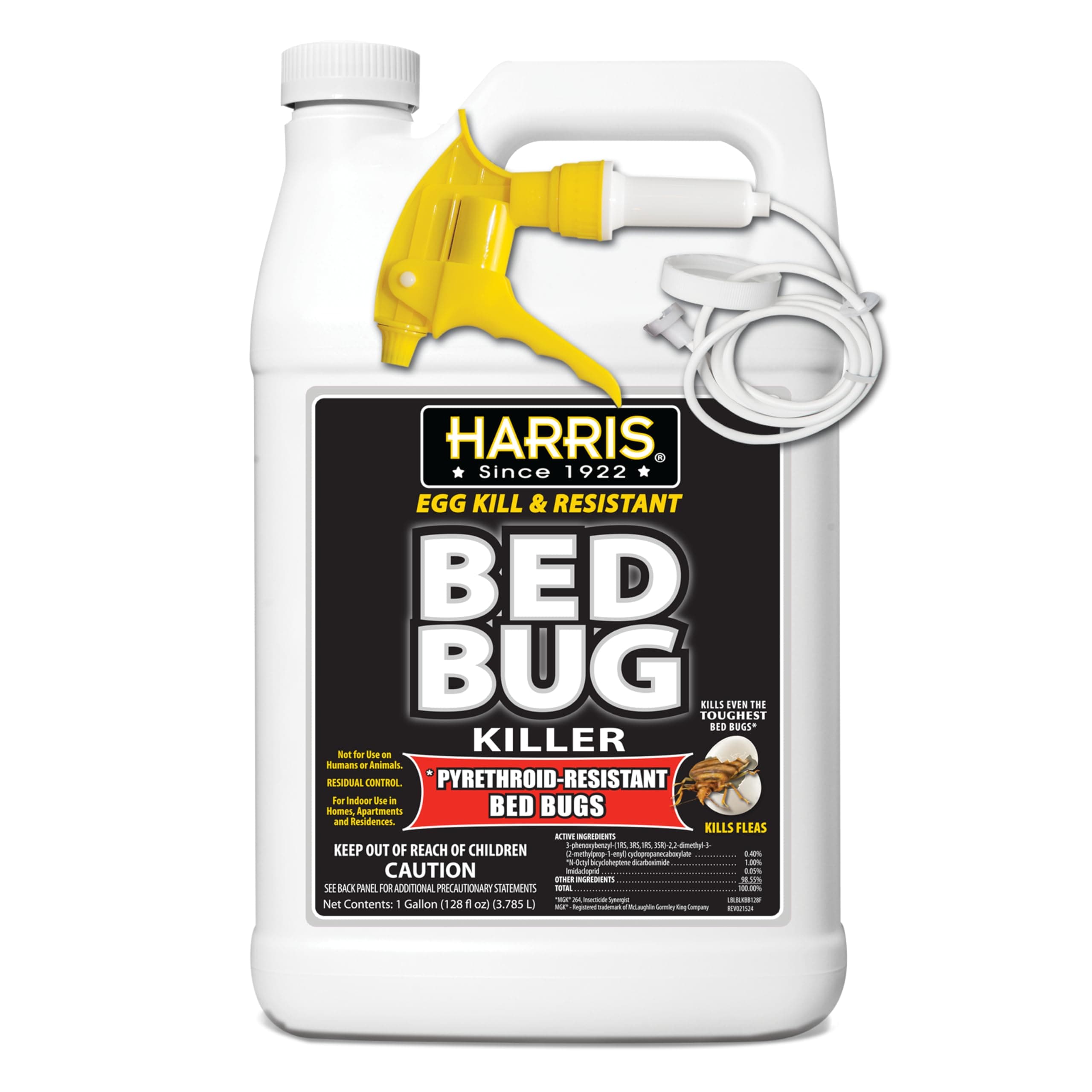 Harris Toughest Bed Bug Killer, Liquid Spray with Odorless and Non-Staining Extended Residual Kill Formula (Gallon)