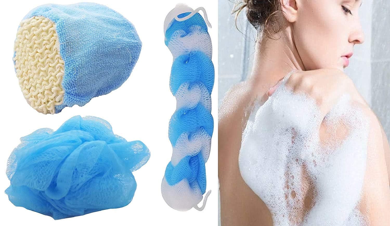 Ekan Bath Sponge for Baby Bath Sponge for Bathing Set of 2 Pcs 35 Grams Multicolored Pack of 1 (Fruit Sponge)