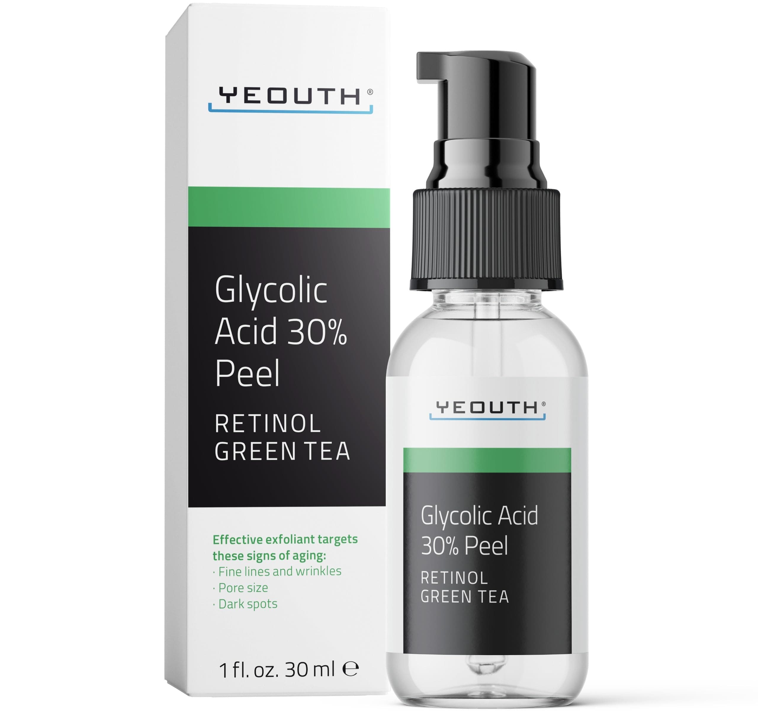 Glycolic Acid Peel for Face, At Home Chemical Exfoliator AHA 30% Glycolic Acid Face Peel with Retinol, Designed to Refresh and Smooth the Appearance of Skin 1oz