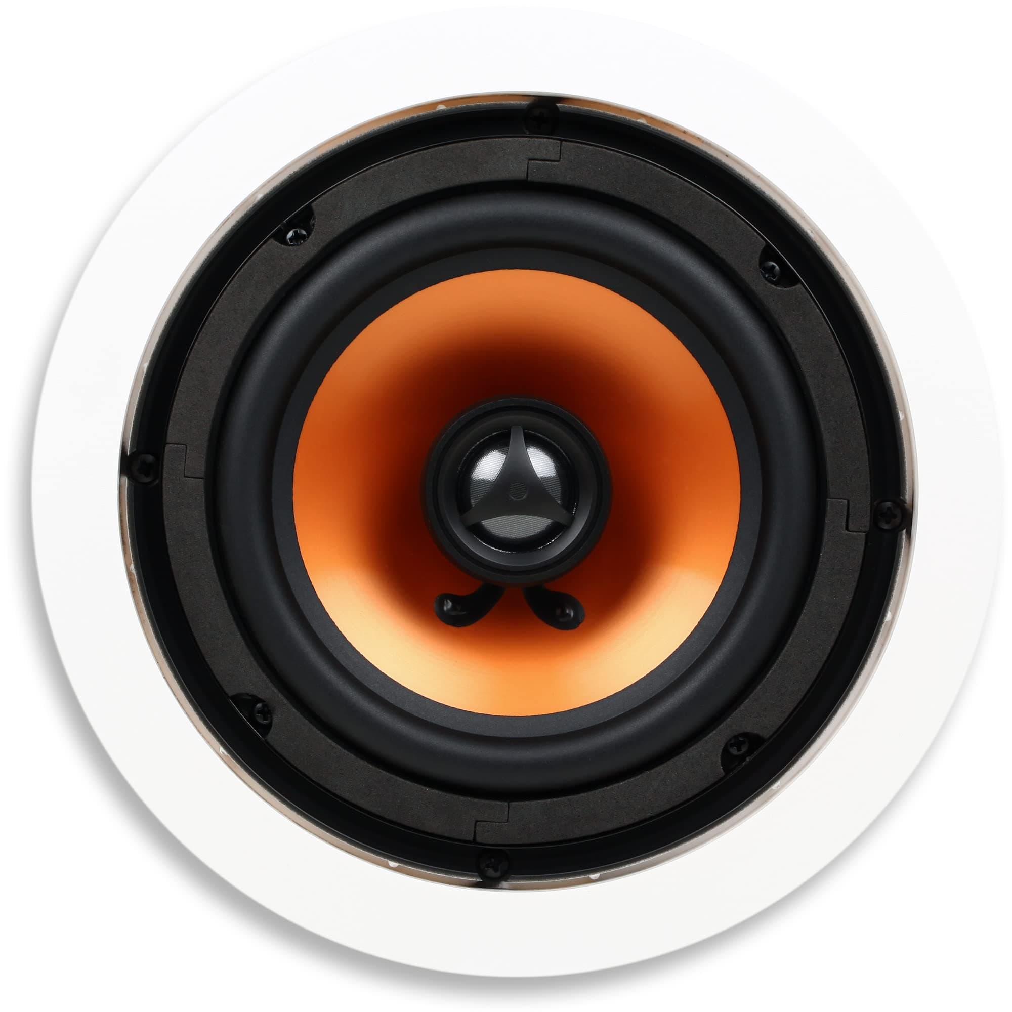 M-6C 2-Way in-Ceiling Round Speaker, 7.6" Cutout Diameter, Whole House Audio, Home Theater, Indoor or Covered Outdoor, 6.5" Woofer, 1" Tweeter, White, Paintable, Each