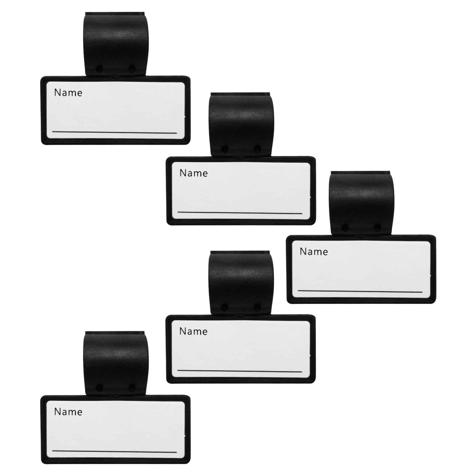 LuFOX 5 Pcs Plastic Two Sided Name ID Identification Tag Clip for Stethoscope Tube Replacement(Black Color)