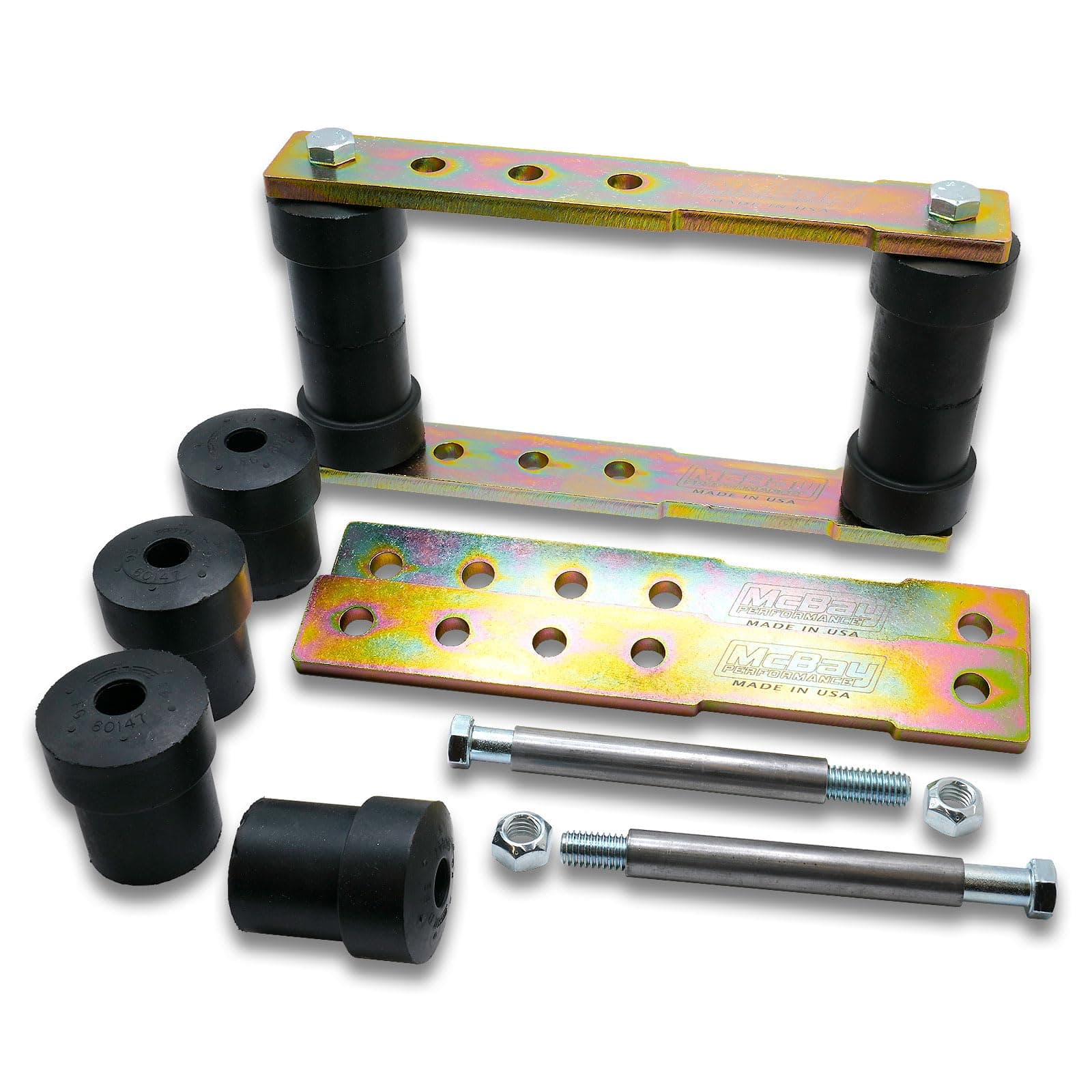 1" to 4" Adjustable 4-Position Rear Leaf Spring Shackle Lift Kit/Set Compatible with Select 1967-1975 Camaro/Firebird & 1962-1978 Nova - MADE IN USA