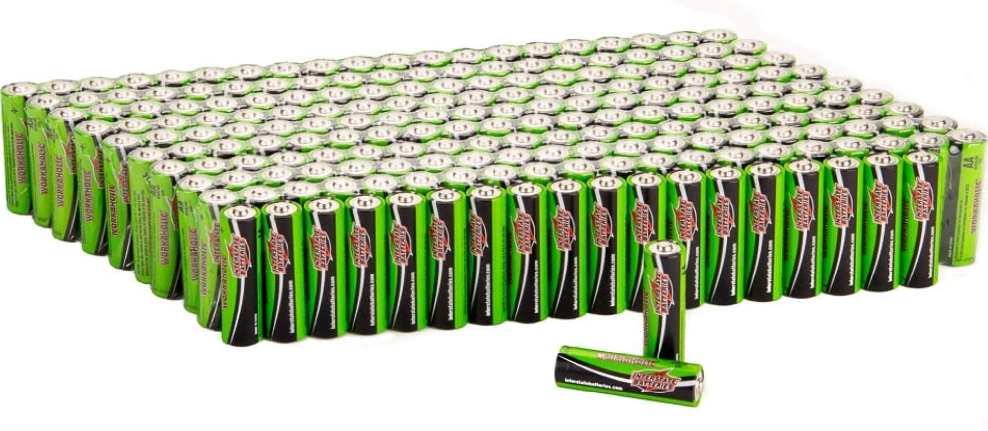 Interstate Batteries AA Alkaline Battery (200 Pack) All-Purpose 1.5V High Performance Battery - Workaholic (DRY7001)