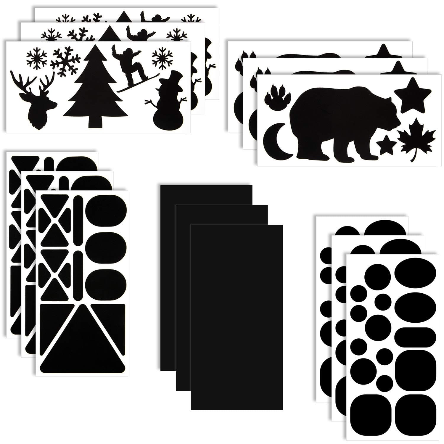 10 Sheets Repair Patches Down Jacket Black Nylon Fabric Patch Winter Self Adhesive Different Size and Shapes Clothes Clothing Repair Kit for Down Jacket, Tent Clothes, Bag