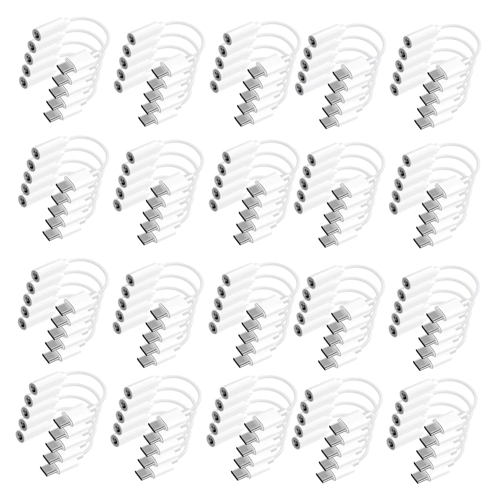 USB C to 3.5mm Headphone Jack Adapter for iPhone17/ iPhone 16/16 Pro/15/15 Pro/Pro Max/Plus, Type C Aux Audio Dongle Cable Cord Compatible with iPad, Samsung Galaxy S23/S23/S22/S21, MacBook(100 Pack)