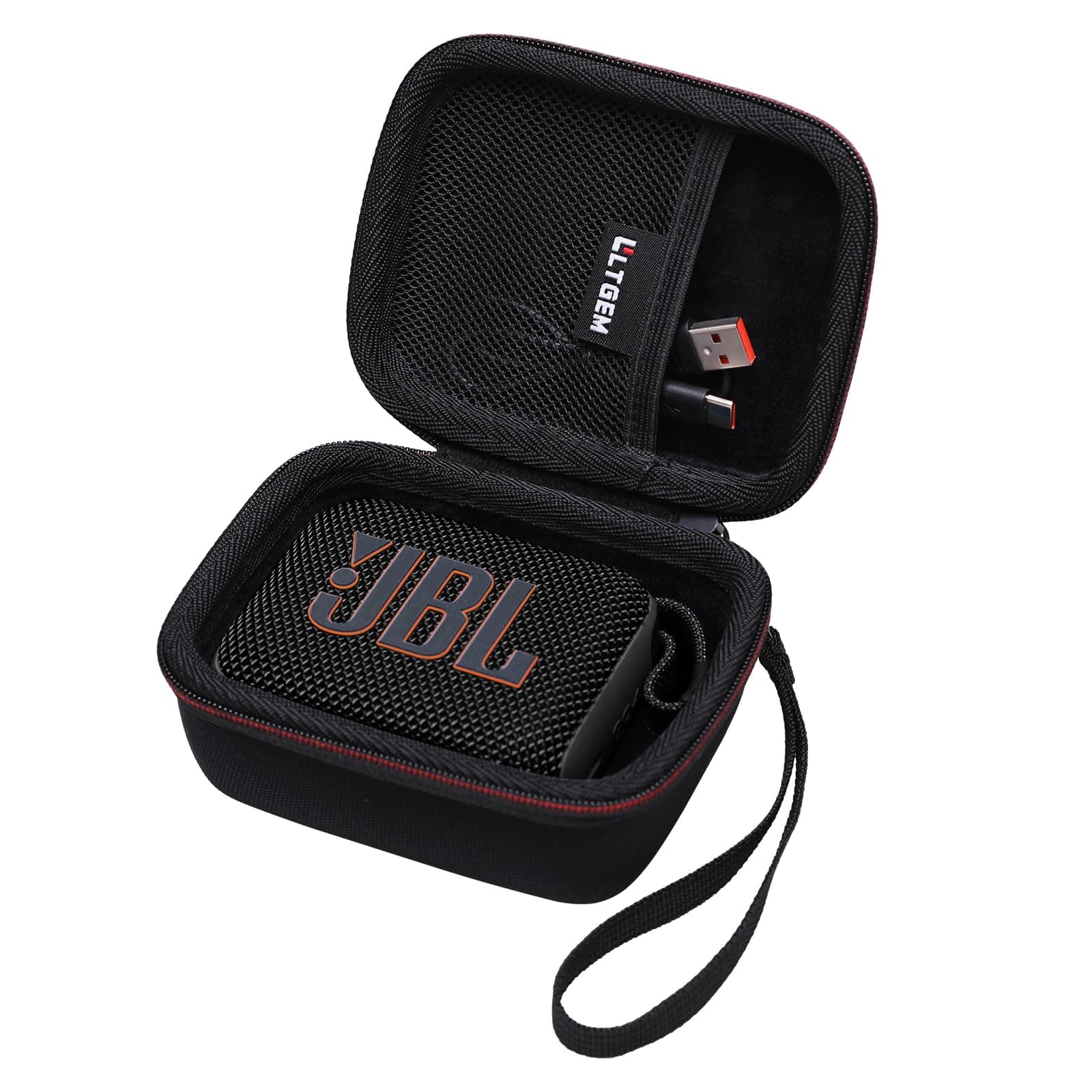 LTGEM Case Compatible with JBL Go 4 / GO 5 / Go 3 Ultra-Portable Waterproof Speaker, Black