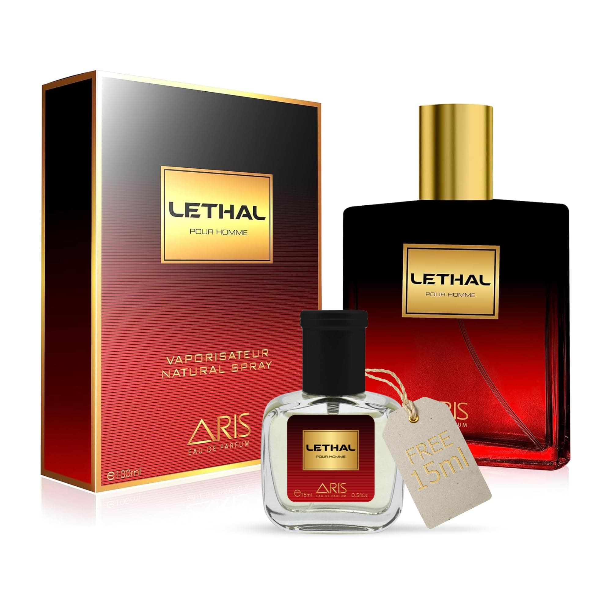 Lethal by ARIS Eau de Parfum for Men – Long-Lasting Woody and Musk Fragrance – 100ml Cologne Spray for Daily Wear – Masculine Perfume Comes with Extra 15ml Sample (Random Scent Included)