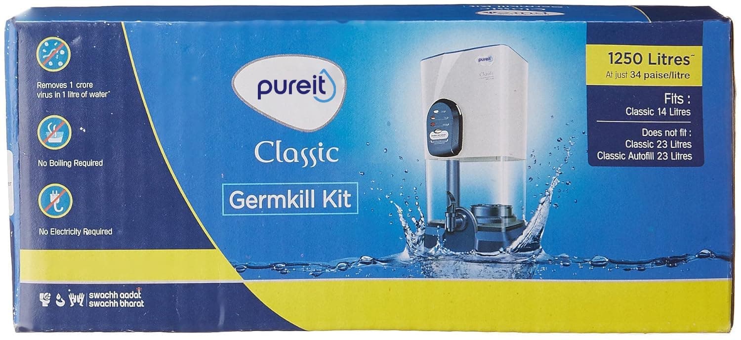 Pureit Germkill Kit For Classic 14 L Activated Carbon Water Purifier - 1250 L Capacity I White