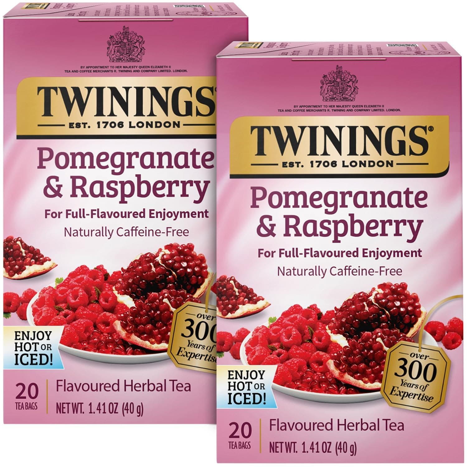 Herbal Pomegranate and Raspberry Tea, 40 Count