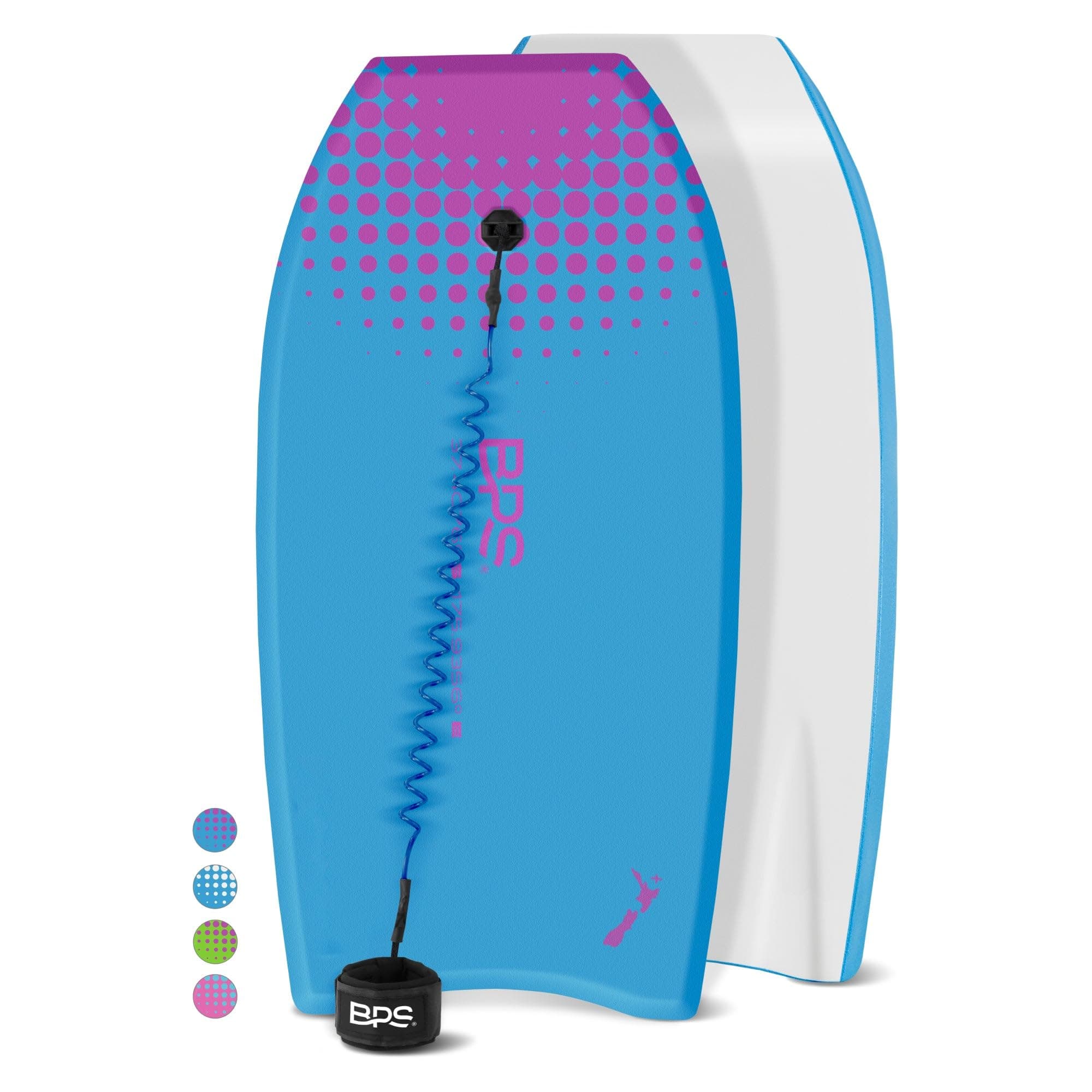BPS 'Storm' Bodyboard with Premium Coiled Leash - Lightweight with EPS Core, Durable for All Wave Conditions