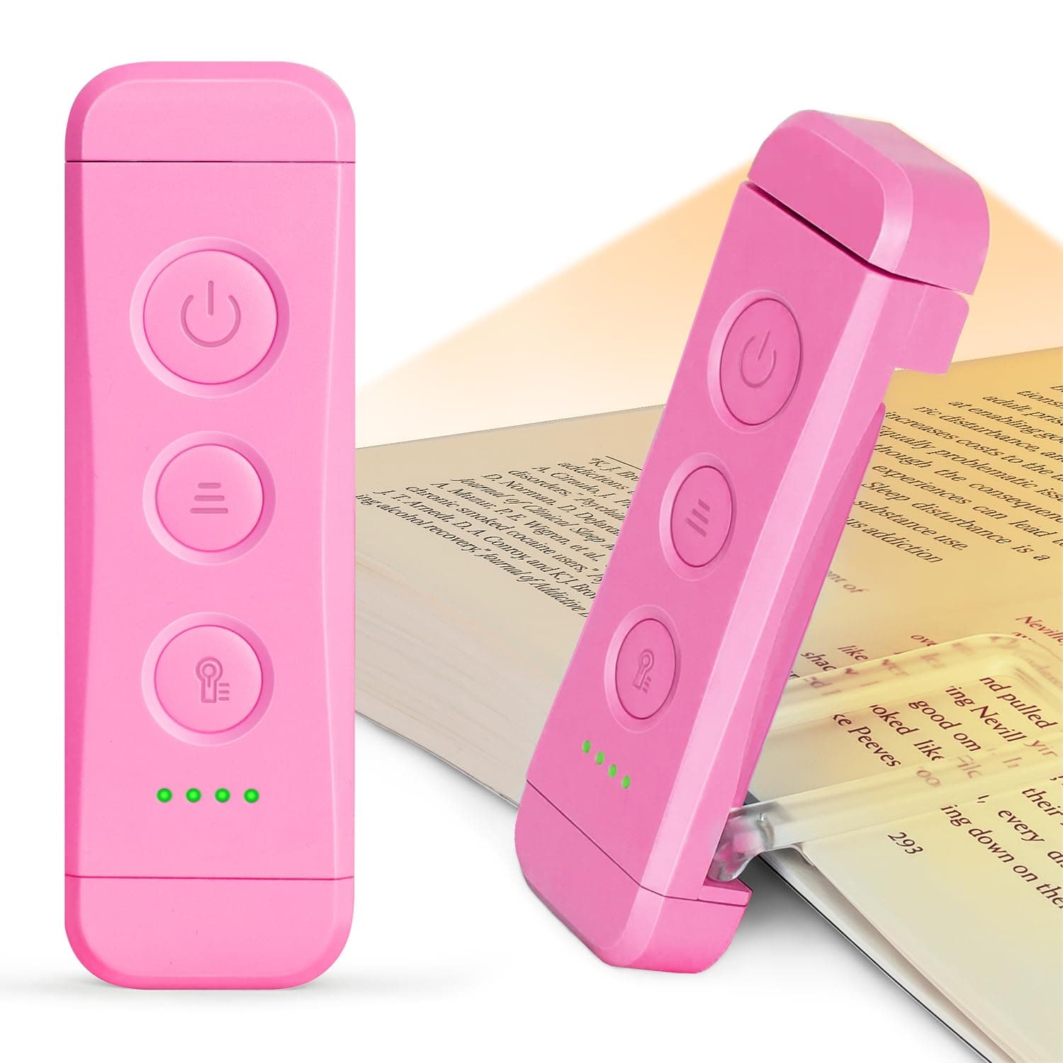 Glocusent Reading Light Book Light Clip On,Eye Caring Reading Lights for Books in Bed, 3 Colours & 5 Brightness Dimmable, Portable & Flexible, Long Lasting up to 80 hrs, Perfect for Book Lover