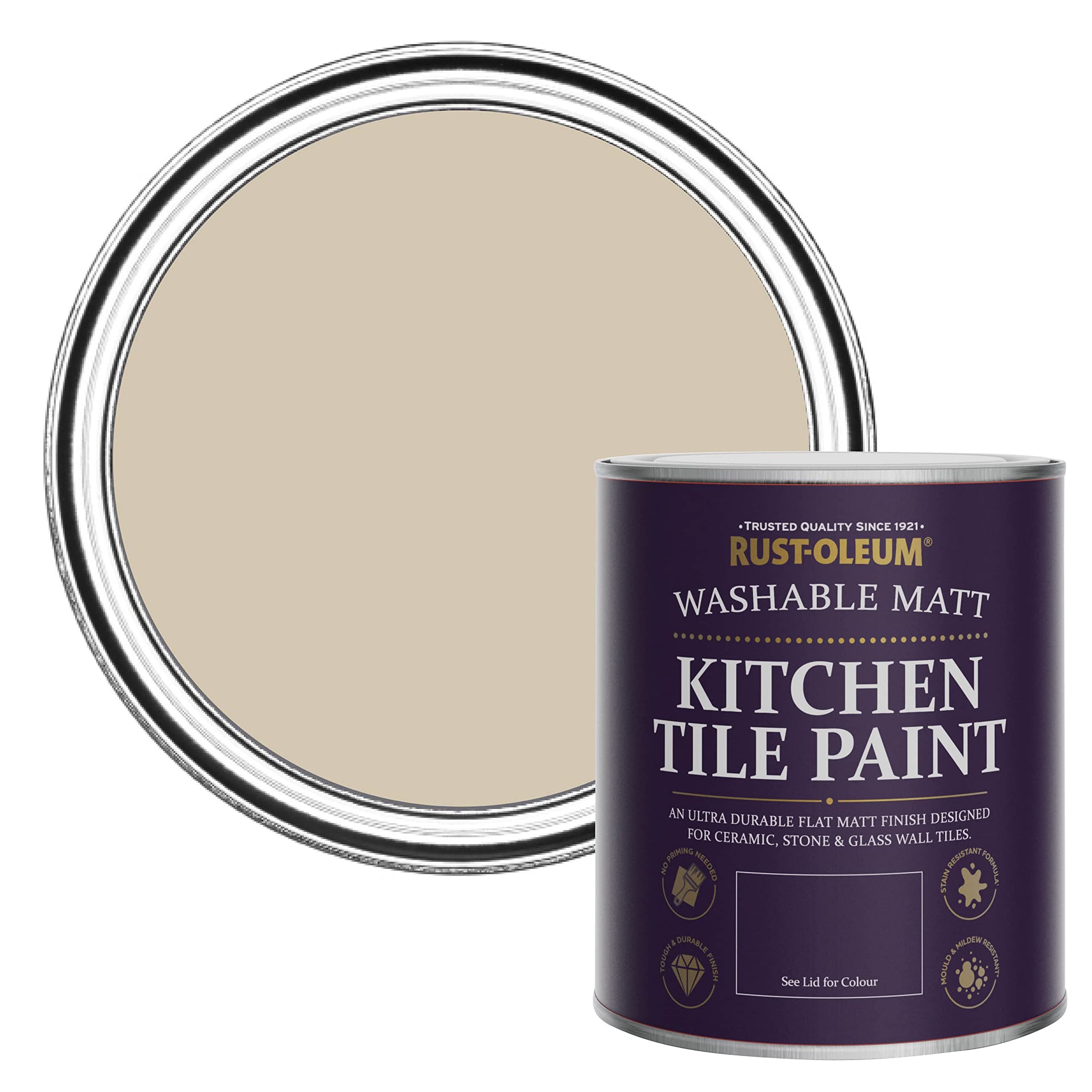 Rust-Oleum Light Brown water resistant Kitchen Tile Paint in Matt Finish - Butterscotch 750ml