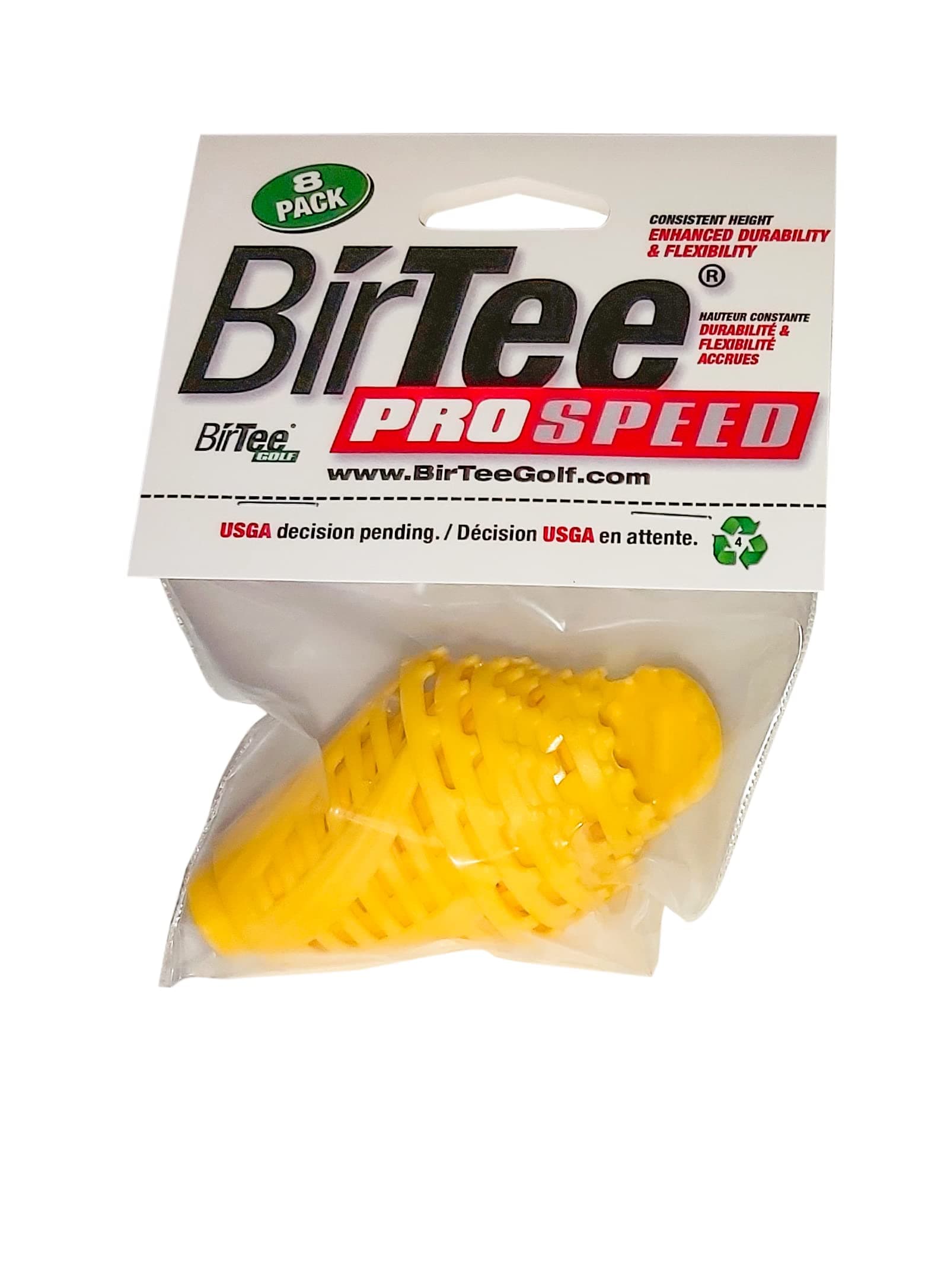 BirTee Golf Tees - PRO Speed Version with Enhanced Durability - 8 Pack. Indoor Golf Tees/Golf Simulator Tees/Winter Plastic Golf Tees