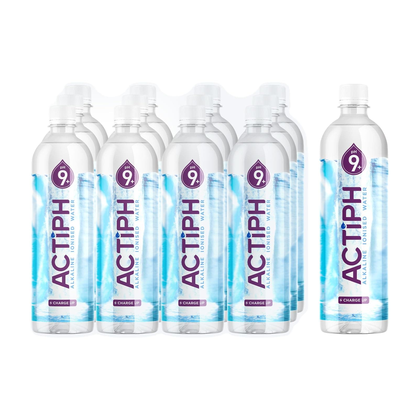 ACTIPH pH9+ Alkaline Ionised Spring Water Bottle 12 Pack 1 Litre
