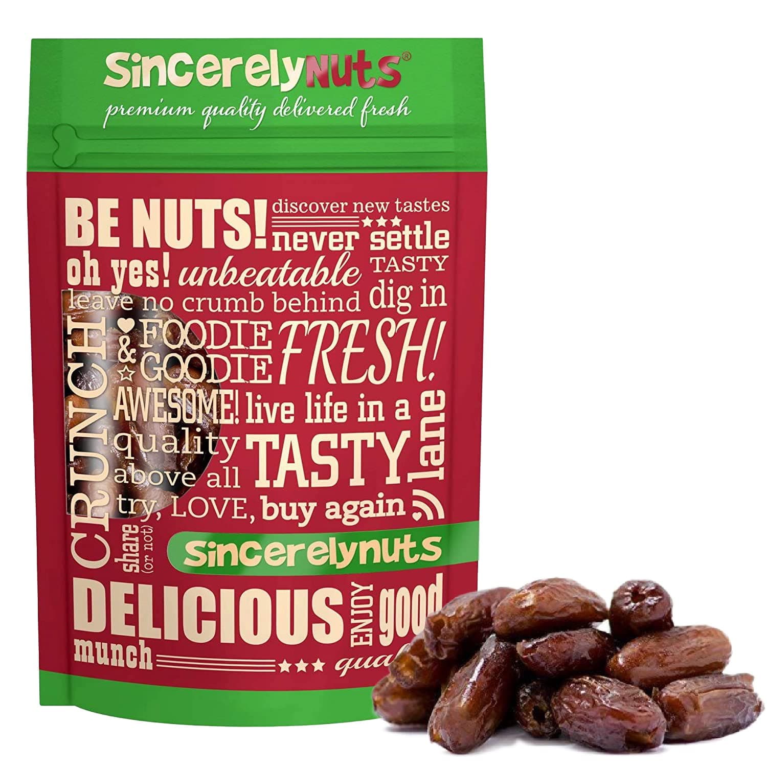 Sincerely Nuts No Sugar Added Pitted Dried Dates, 5lb - Whole Fresh Unsweetened Dry Date Pieces - Natural Non Sugared Dates for Mixed Fruits, Bread & Smoothies - Vegan, Kosher & Gluten Free Snack