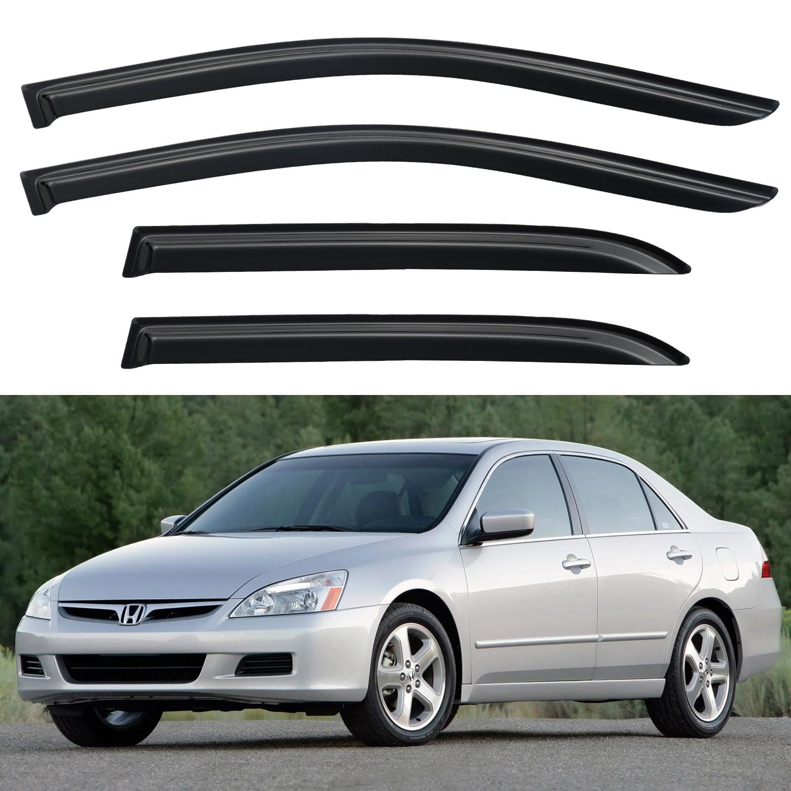 Window Visors Rain Guards Shield for 2003-2007 Honda Accord, Out-Channel Window Vent Wind Deflectors Visors Shades for Honda Accord 03 04 05 06 07