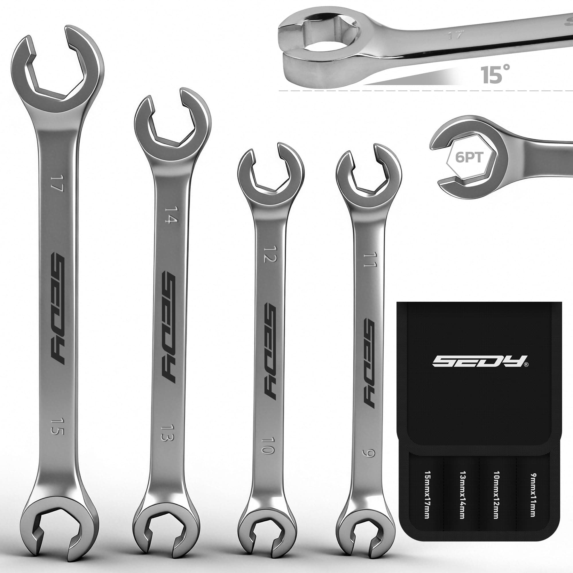 4-Piece Flare Nut Wrench Set