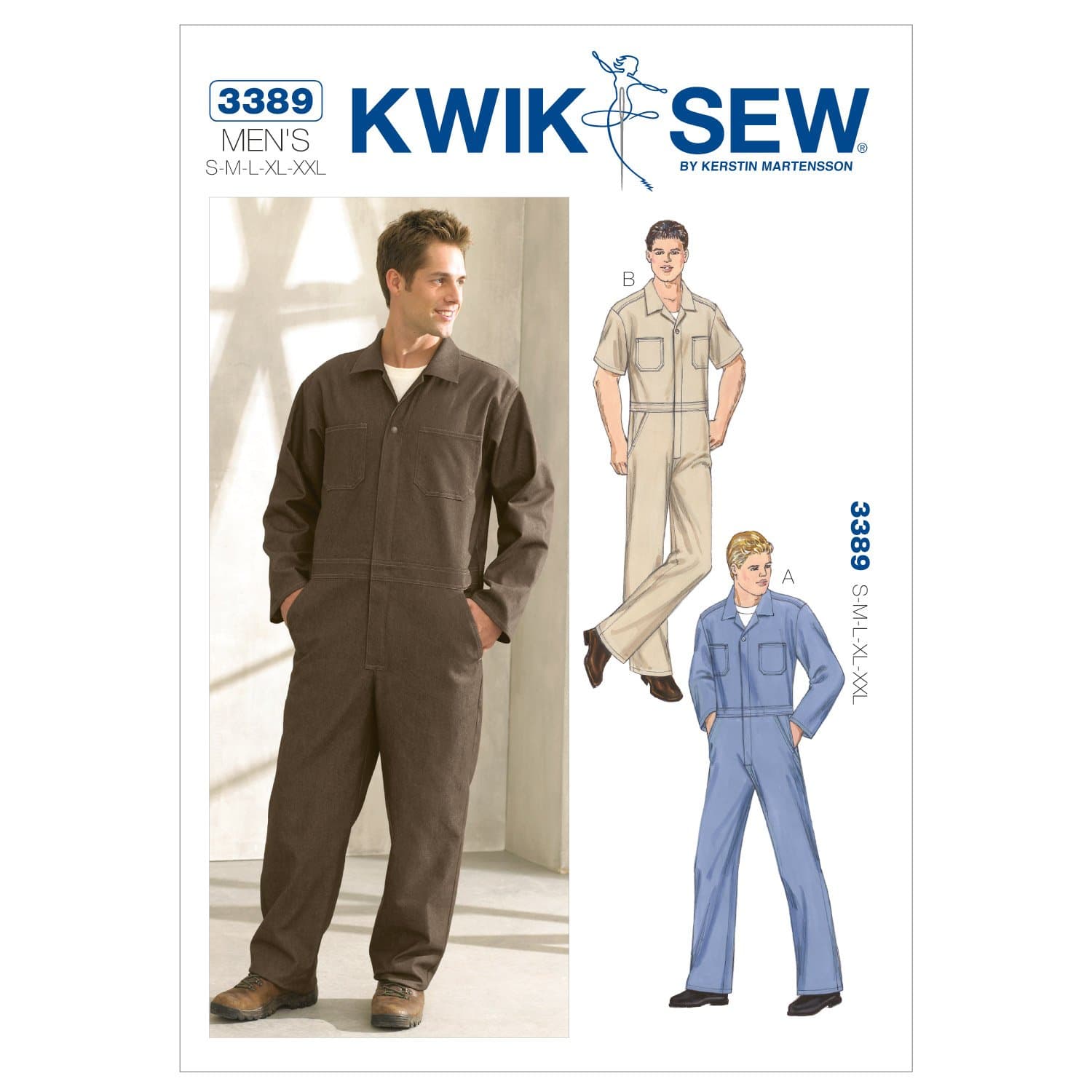 Kwik Sew K3389 Coveralls Sewing Pattern, Size S-M-L-XL-XXL