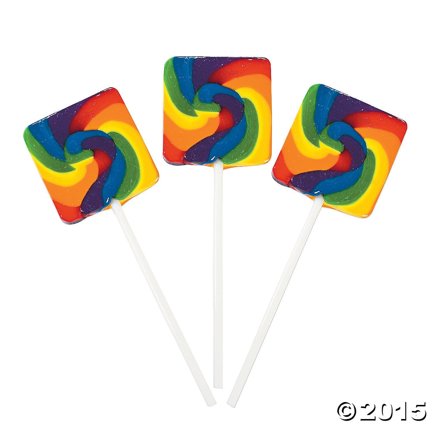 Rainbow Square Swirl Pops (2 dz)