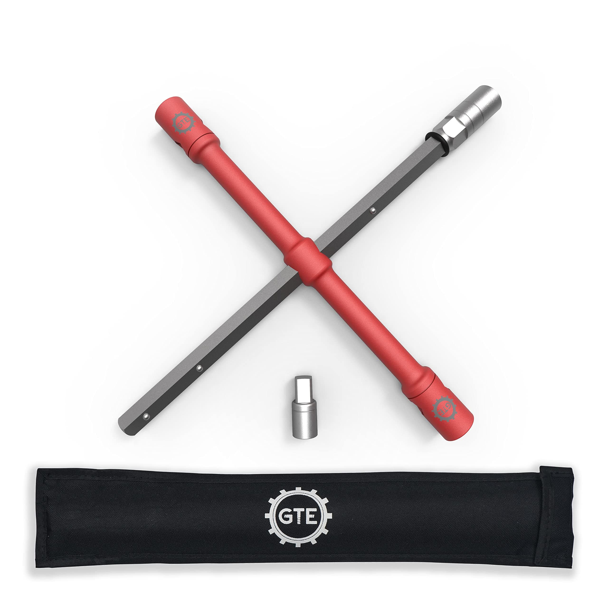 GTE TOOLS - LugStrong 26" Universal Compact Lug Wrench Set, Super-Strong Tire Iron & Lug Nut Remover - 2x more torque! Never Get Stuck on the road again!