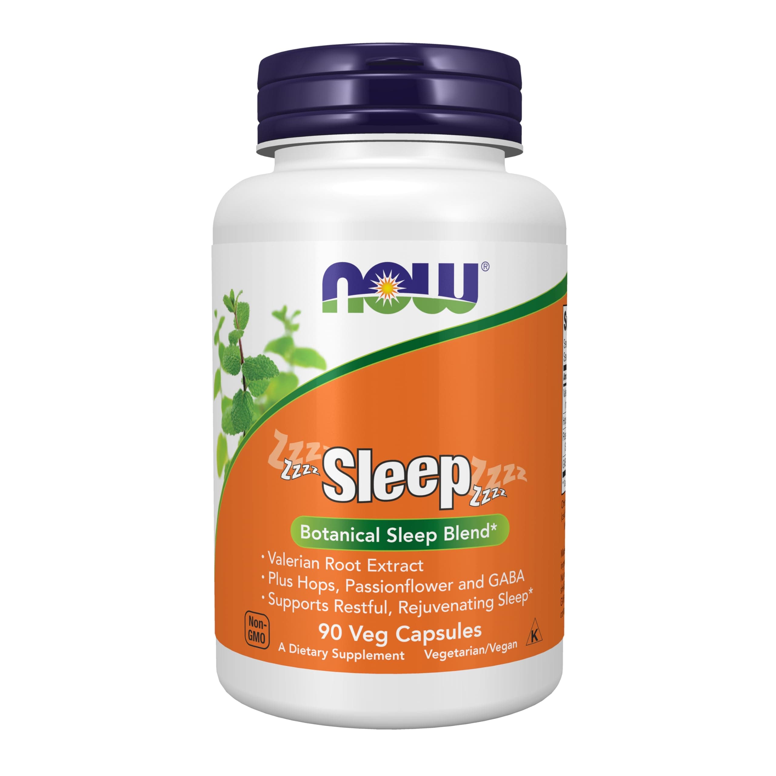 Supplements, Sleep with Valerian Root Extract Plus Hops, Passionflower and GABA, Botanical Sleep Blend*, 90 Veg Capsules