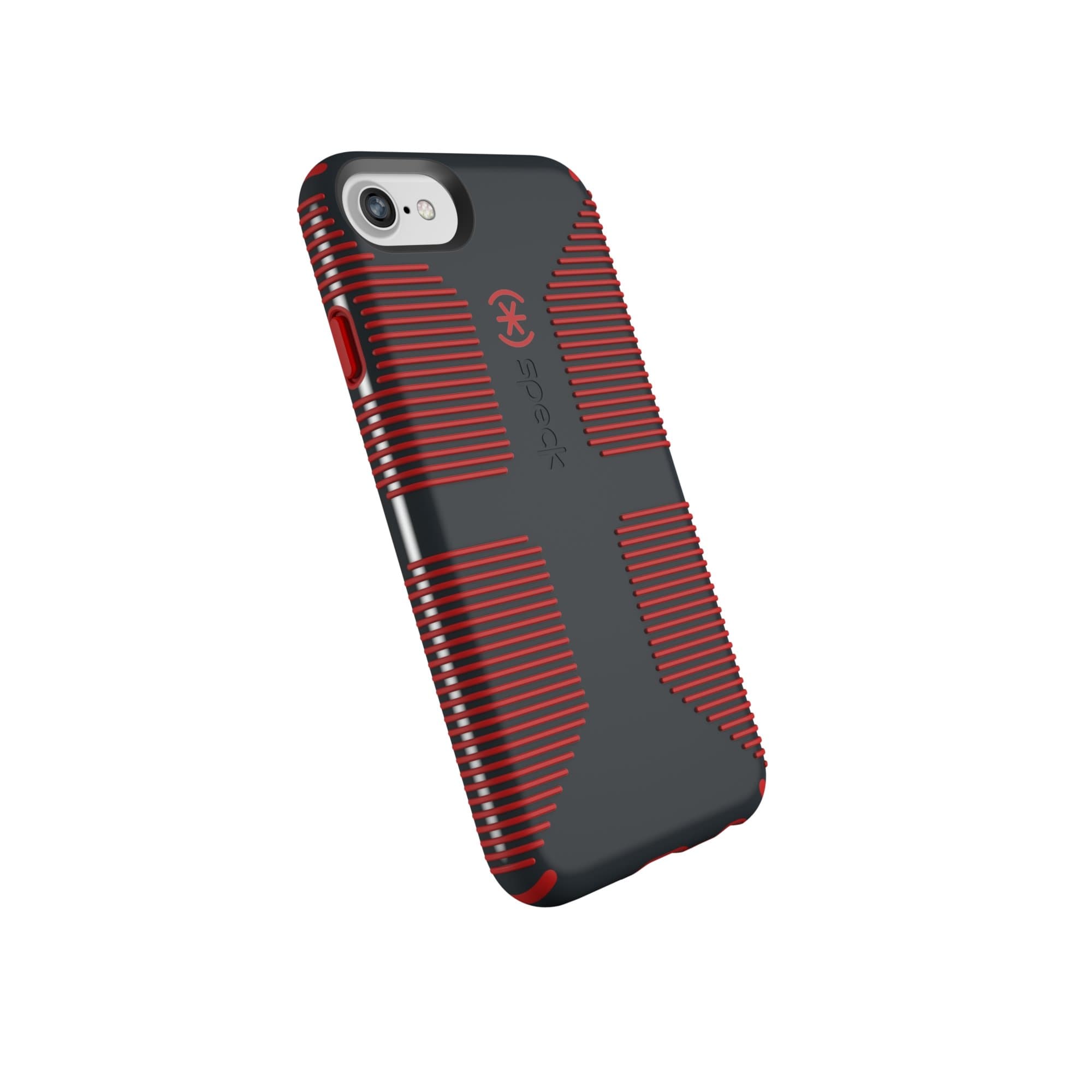 Speck Products CandyShell Grip iPhone SE (2022) Case| iPhone SE (2020)/8/7 - Charcoal Grey/Dark Poppy Red