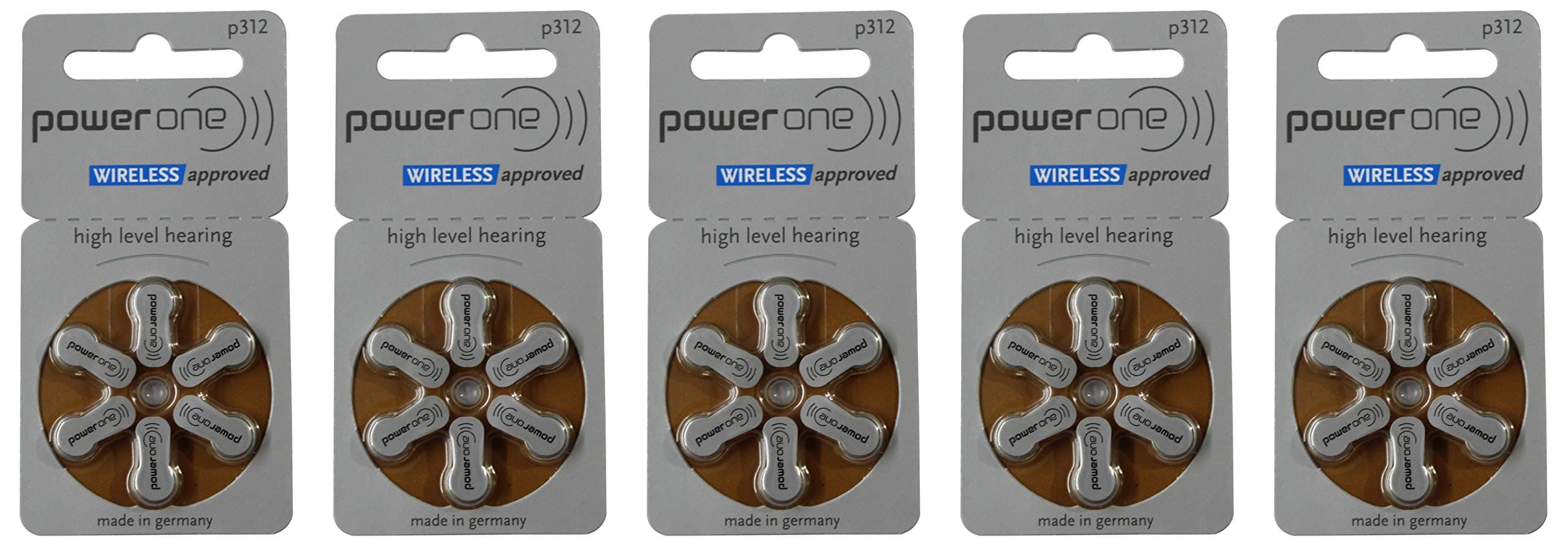 PowerOne Size 312 Hearing Aid Batteries - 30 Count