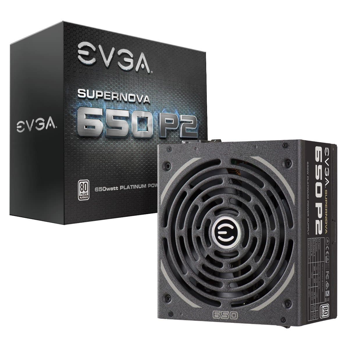 EVGA SuperNOVA 650 P2, 80+ PLATINUM 650W , Fully Modular , EVGA ECO Mode, Includes FREE Power On Self Tester, Power Supply 220-P2-0650-X3