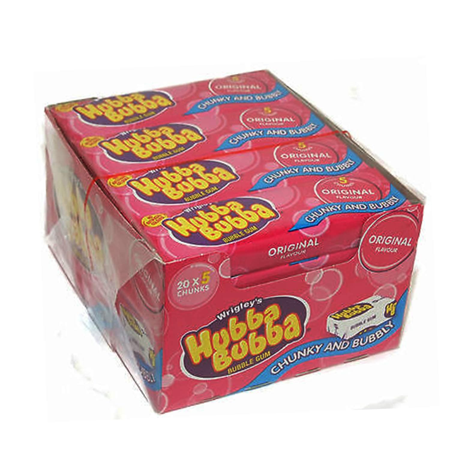 Wrigley's Original Flavour Chunky and Bubbly Bubble Gum, 1.23 oz / 35 g, 20 Pack