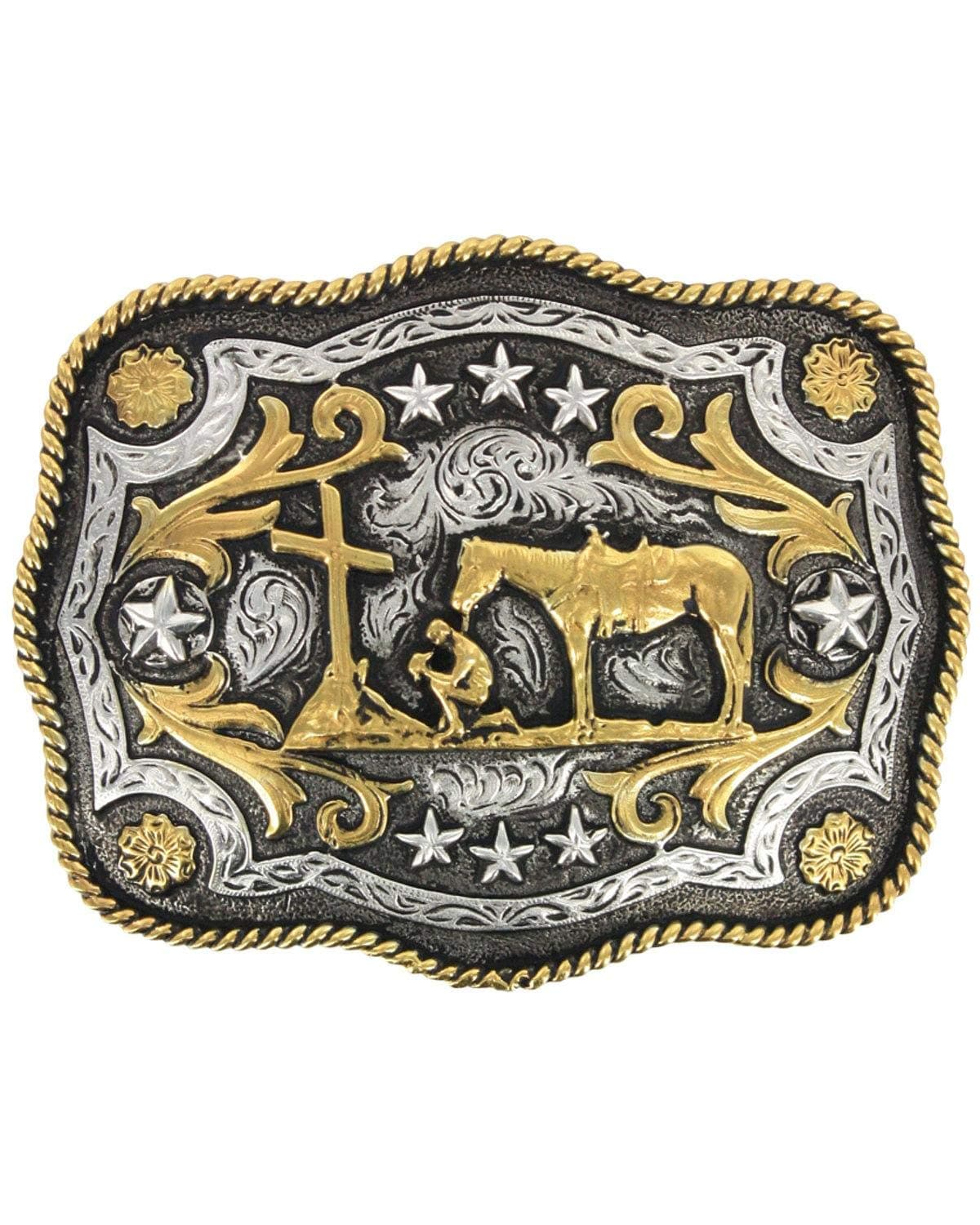 Scalloped Praying Cowboy Buckle