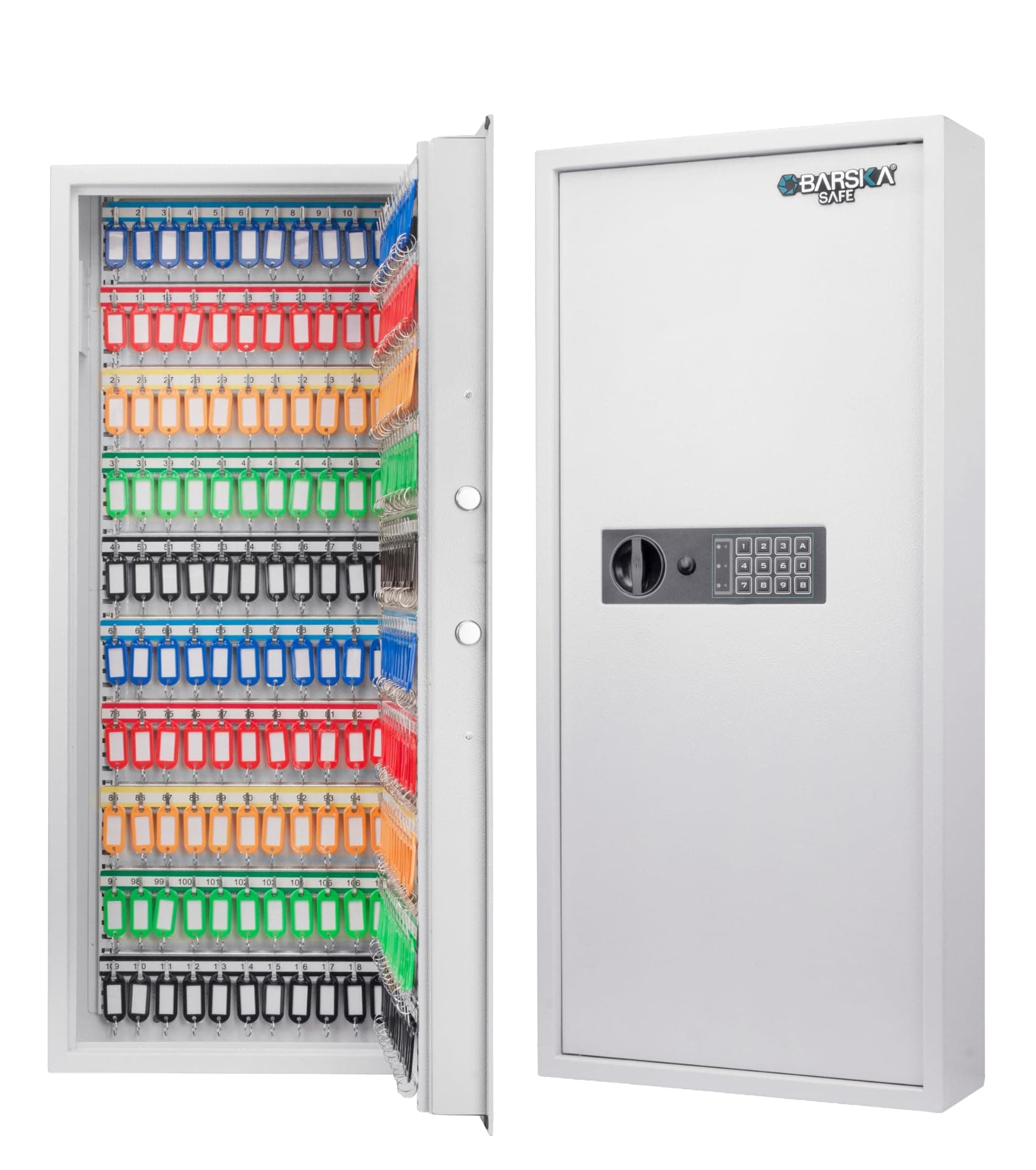 Barska Digital Electronic Keypad Wall Mount Key Safe Cabinet with Adjustable Shelves & Deposit Slot for Key Storage & Organization