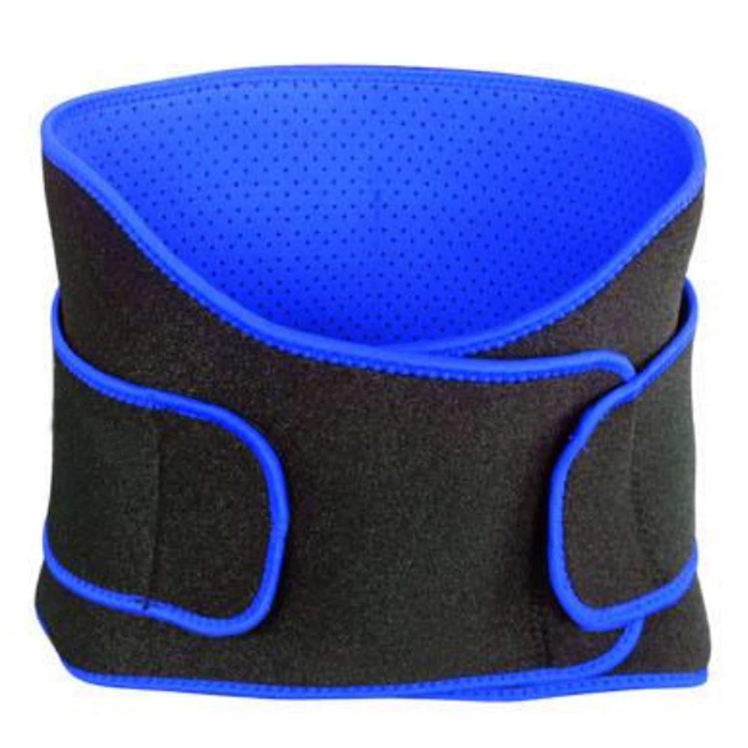 Waist Trimmer Belt Support Brace, Adjustable Lower Back Lumbar Support Straps - Weight Loss Ab Belt, Breathable Stomach Wrap Waist Trainer (Black and Blue)