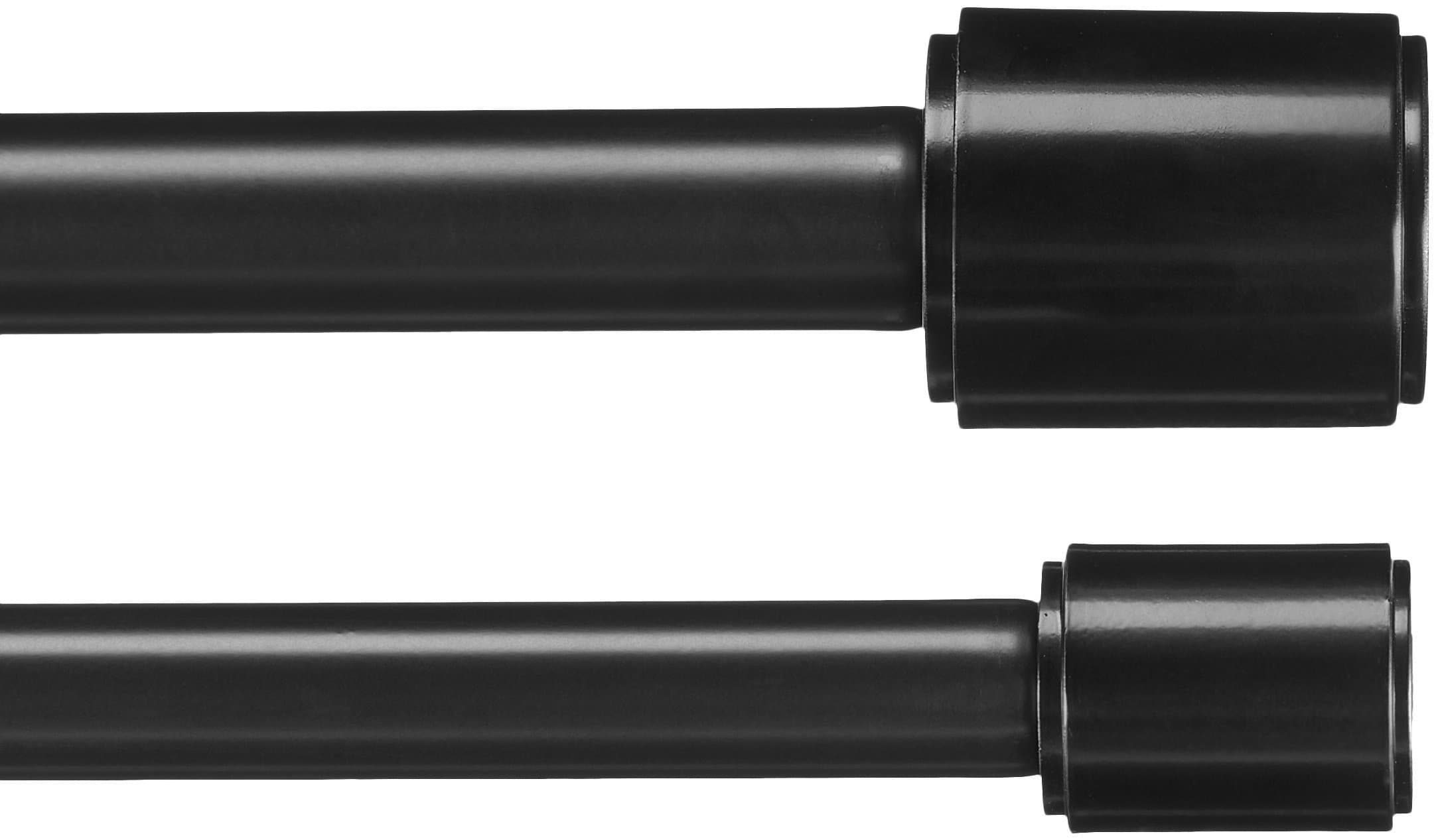Amazon Basics 2.54 CM Double Curtain Rod With Cap Finials - 1.83 M to 3.66 M, Black