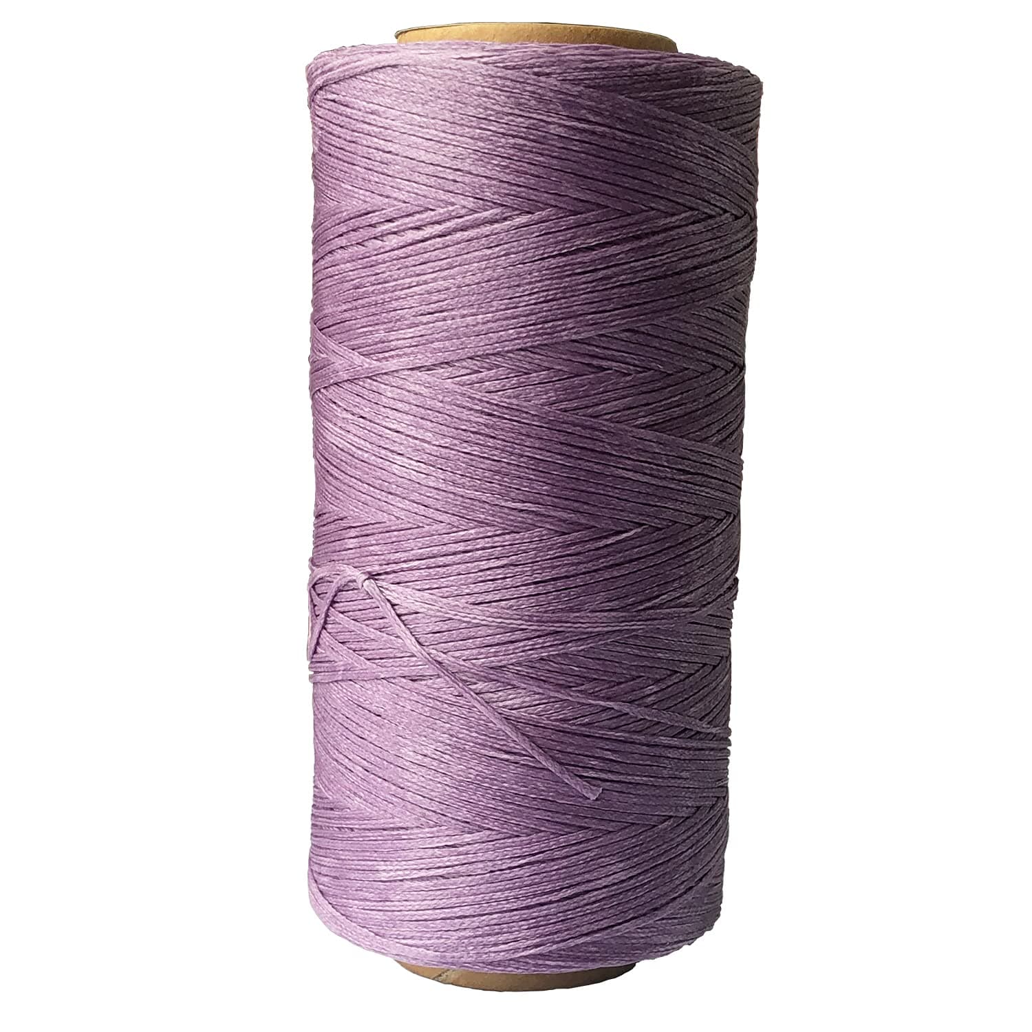Waxed Leather Sewing Thread 295 Yds 0.8MM 150D Flat Polyester DIY Handcraft Stitching Cord No Knotting (Light Purple S072)