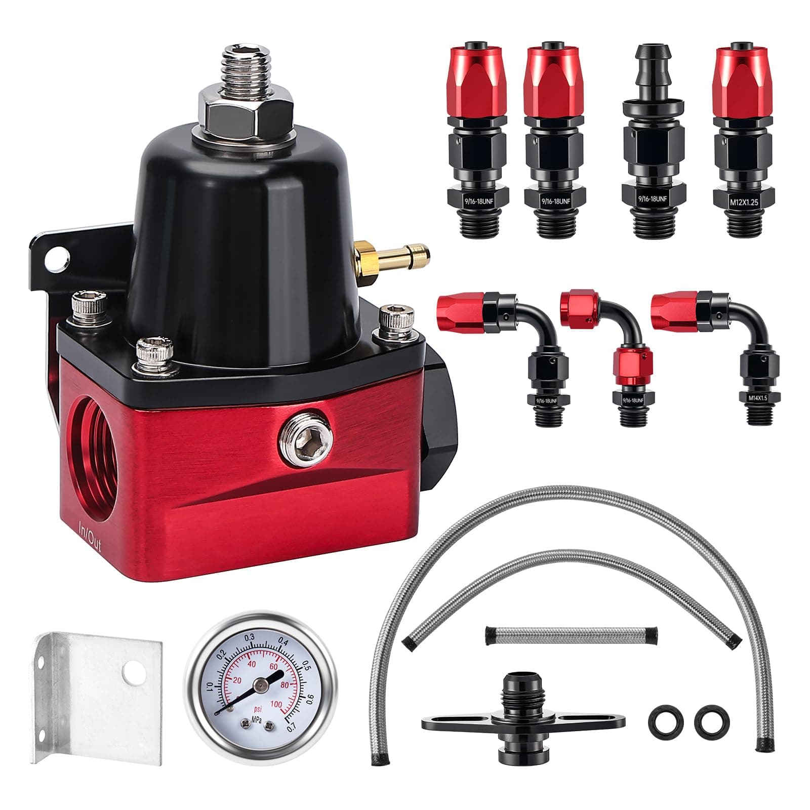 EVIL ENERGY Fuel Pressure Regulator 6AN EFI Bypass Return Adjustable (30-70PSI)