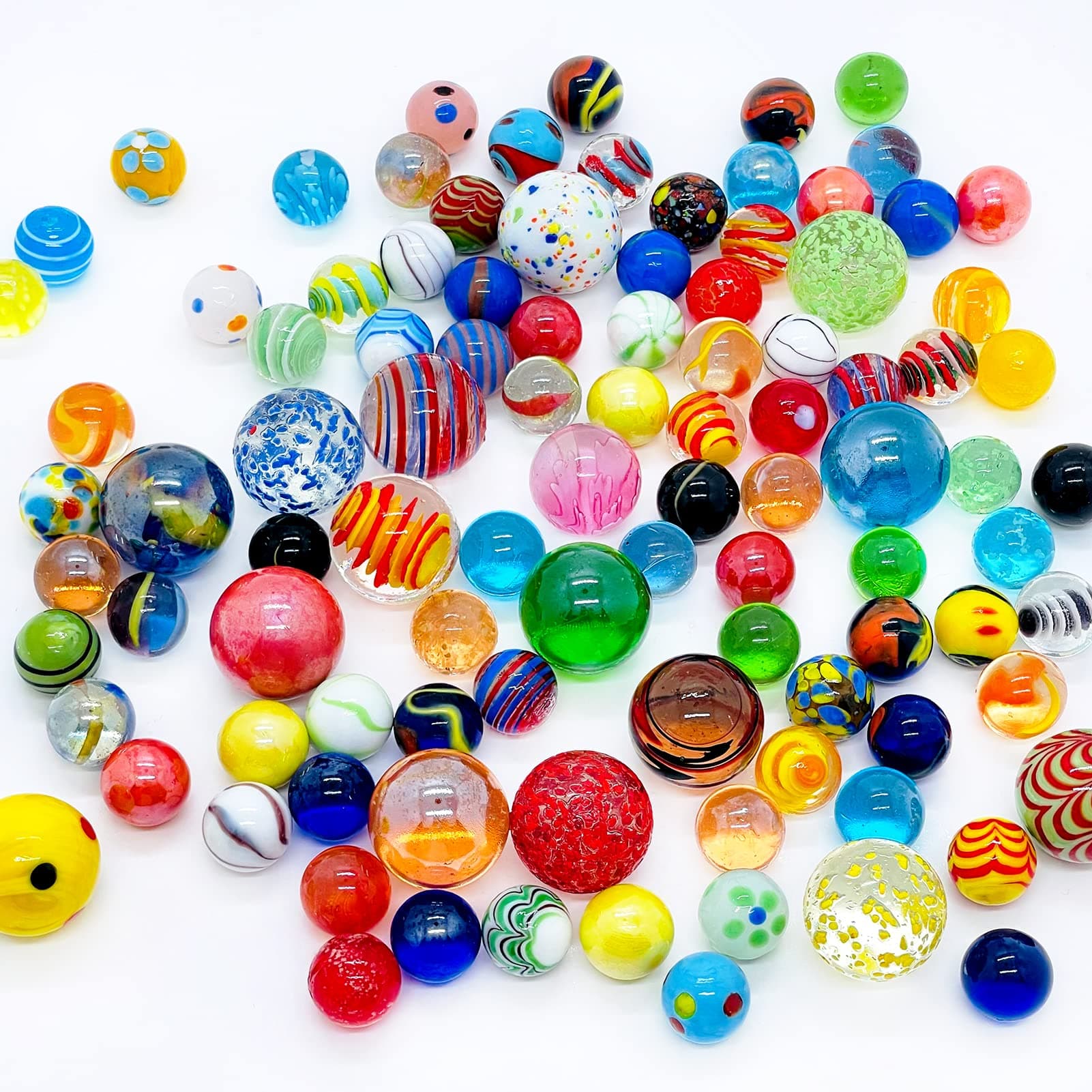 Assorted Marbles - Bulk Cheap for Kids Ages 4-8-12 - Glow in The Dark Glass Marbles