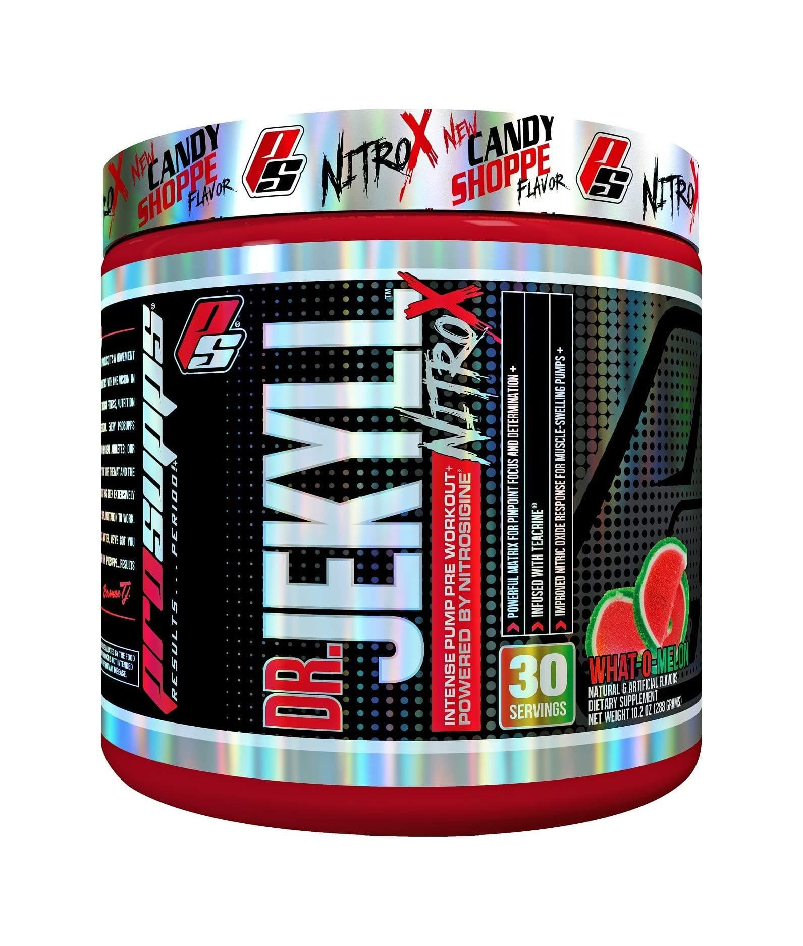ProSupps Dr. Jekyll NitroX Lower-Stimulant Pre-Workout - Intense Pumps, Focus and Sustained Energy with Beta Alanine, Creatine & Nitrosigine - 30 True Servings (What-O-Melon Flavor)
