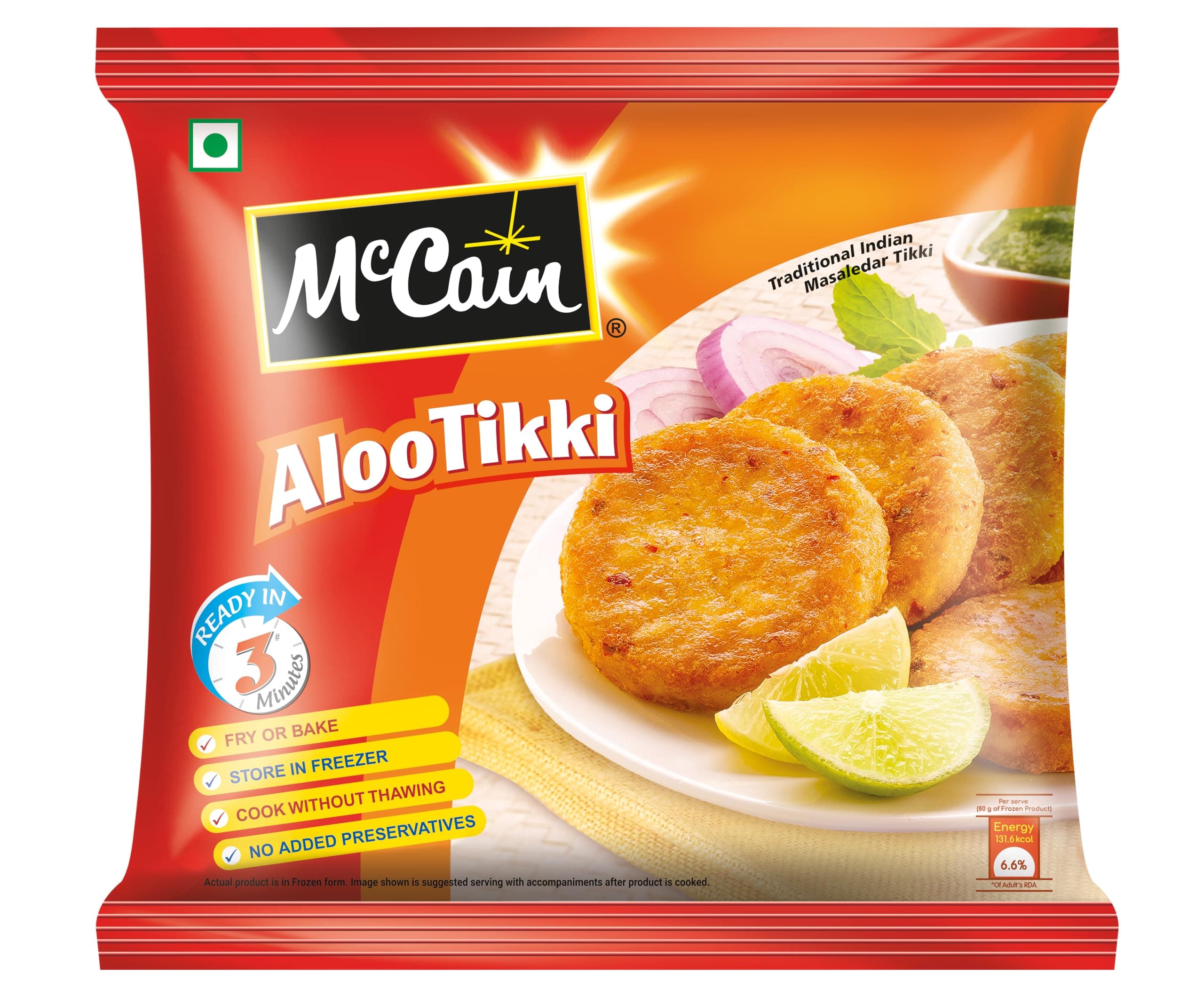 Aloo Tikki Patty, 400 g Regular Pack