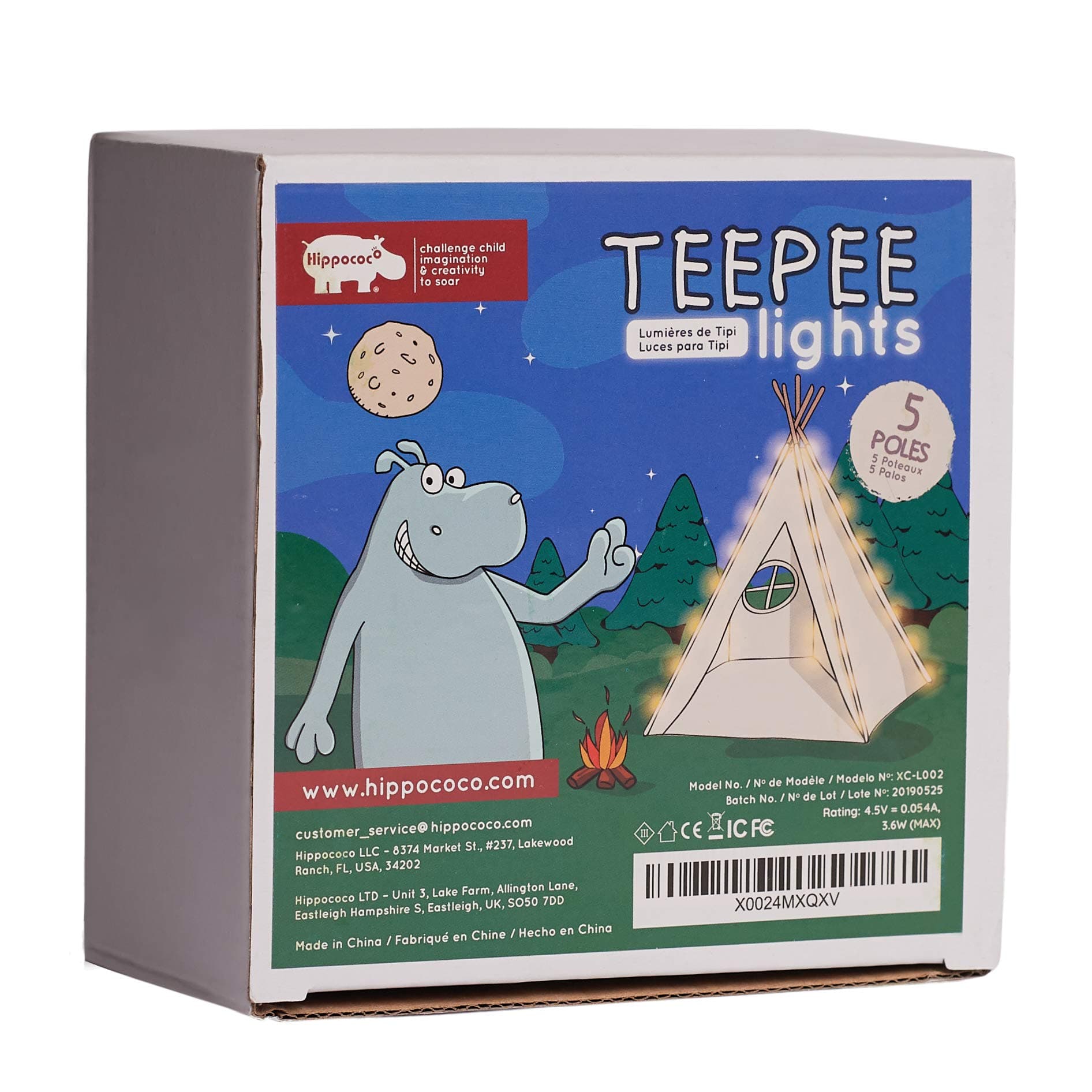 Teepee Lights for Kids - 5 Strings Set - Universal fit for Any 5 Poles Teepee - Teepee Not Included (5 Poles)