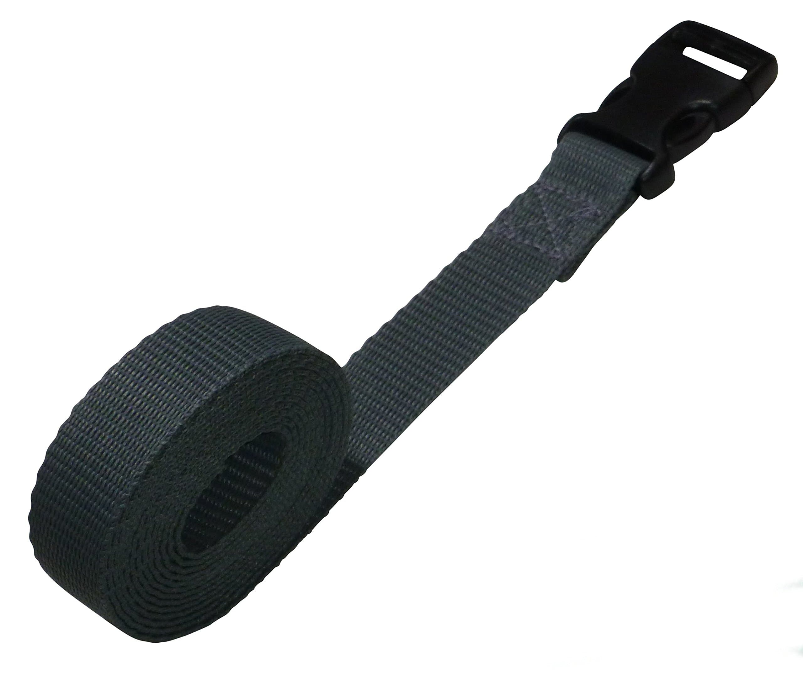 Benristraps25mm Webbing Strap with Quick-Release Buckle (grey, 2 metres)