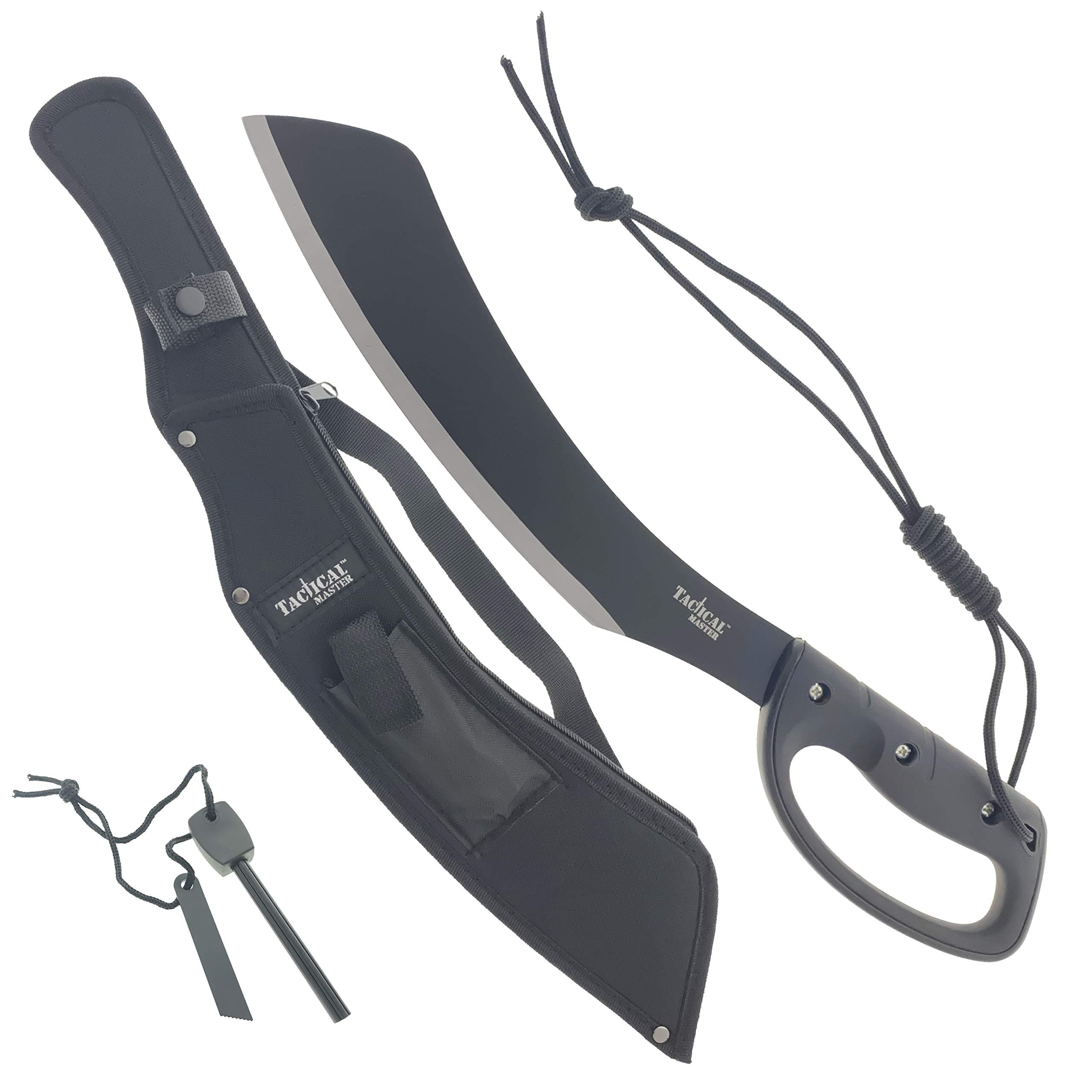 20" Fixed Blade Machete with a Survival Fire Starter, for Camping, Tactical, Outdoor